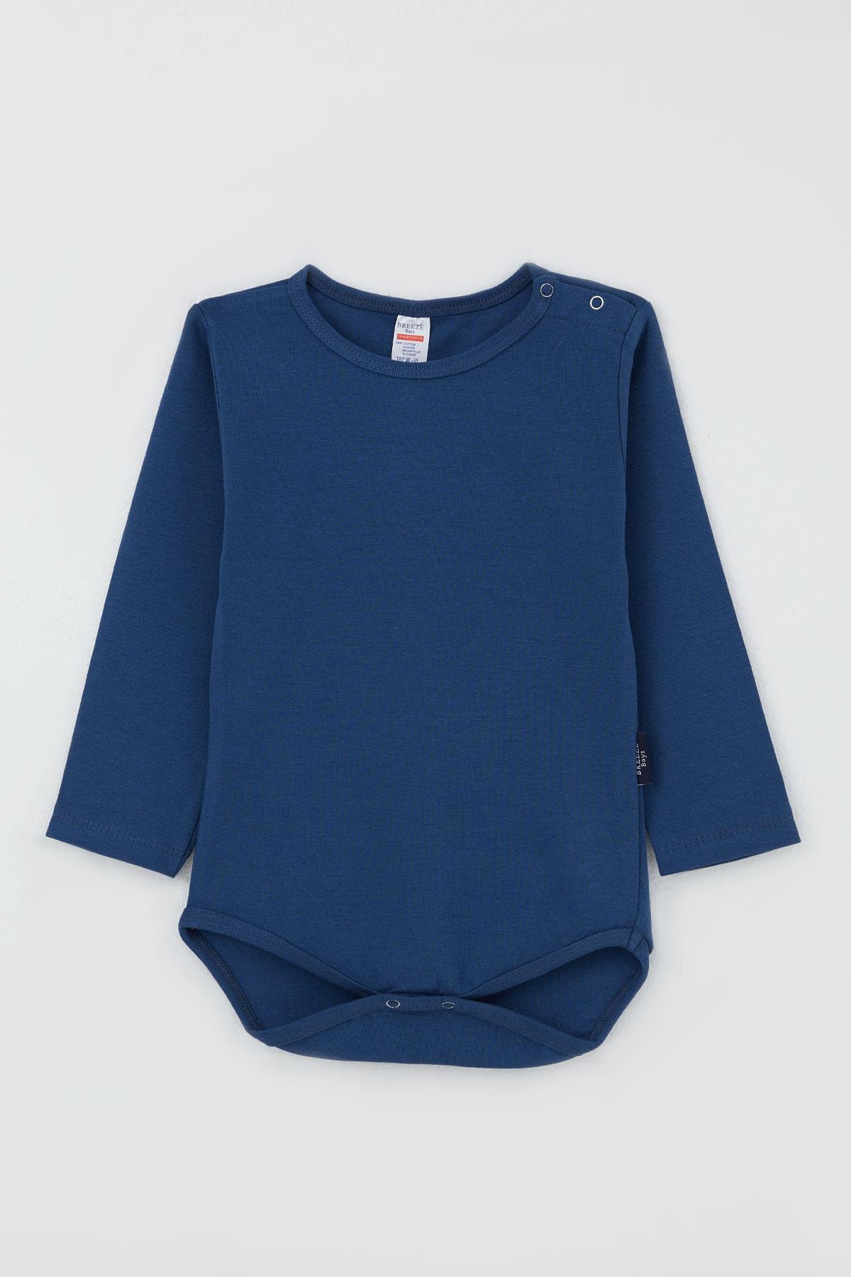 Breeze Erkek Bebek Çıtçıtlı Zıbın Body Basic Lacivert (1 Yaş)