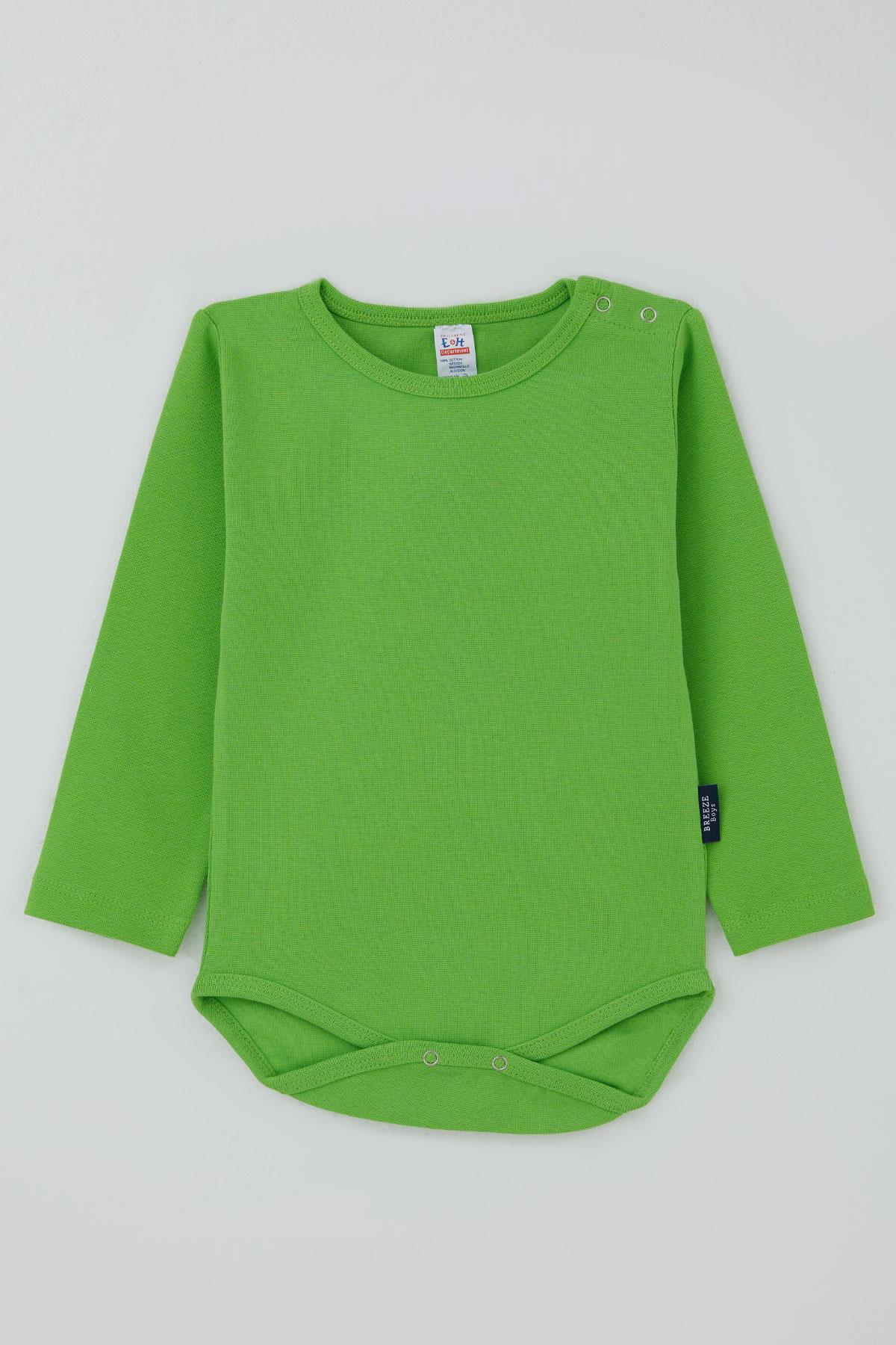 Breeze Erkek Bebek Çıtçıtlı Zıbın Body Basic Yeşil (9 Ay-3 Yaş)