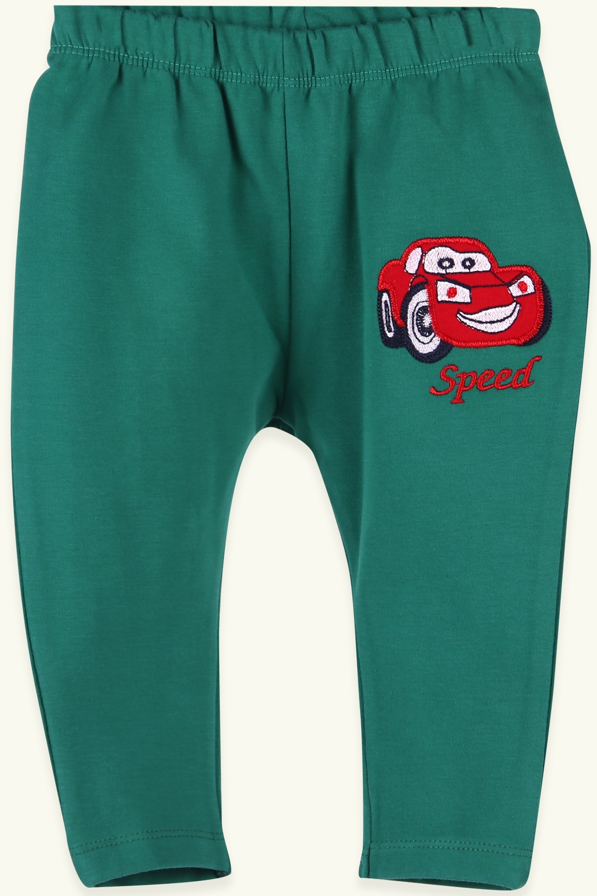 Breeze Erkek Bebek Eşofman Altı Arabalı Koyu Yeşil (9 Ay-3 Yaş)