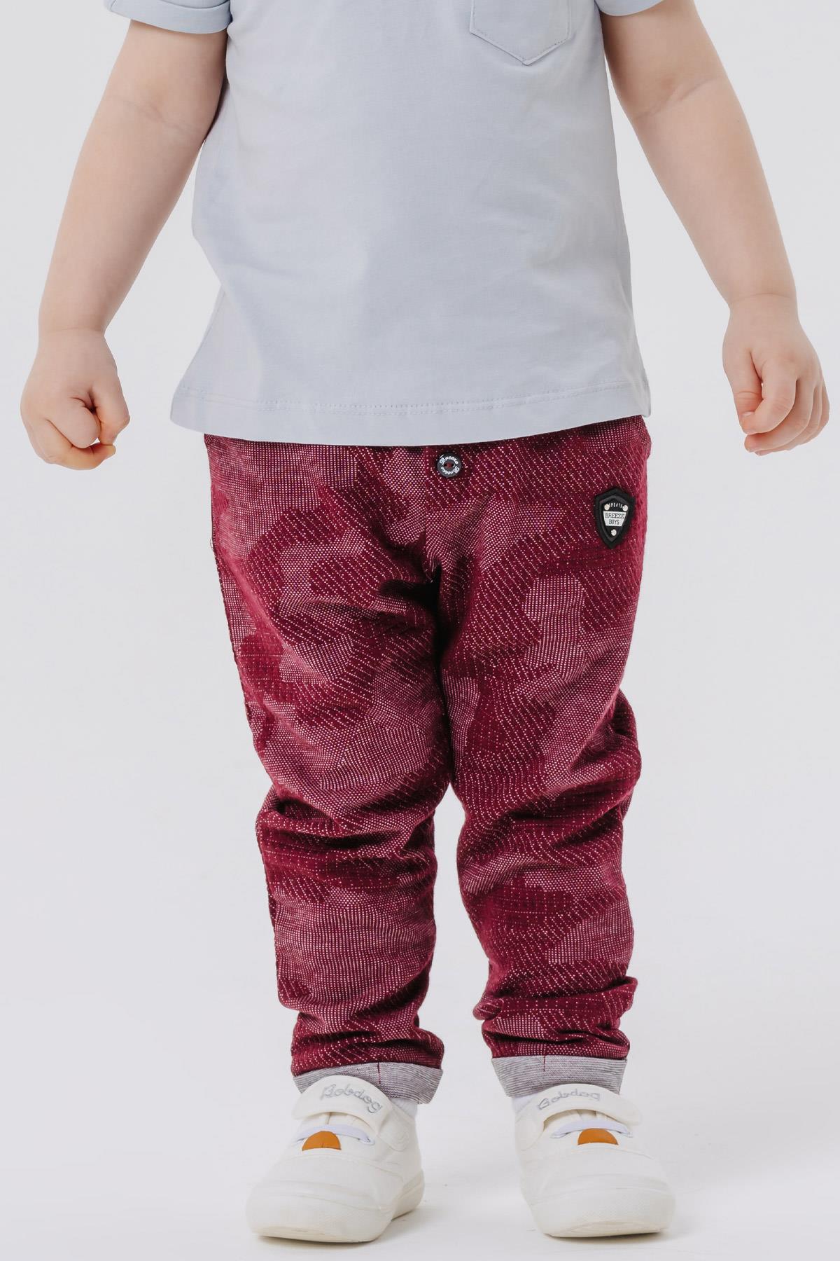 Breeze Erkek Bebek Eşofman Altı Armalı Bordo (1 Yaş)