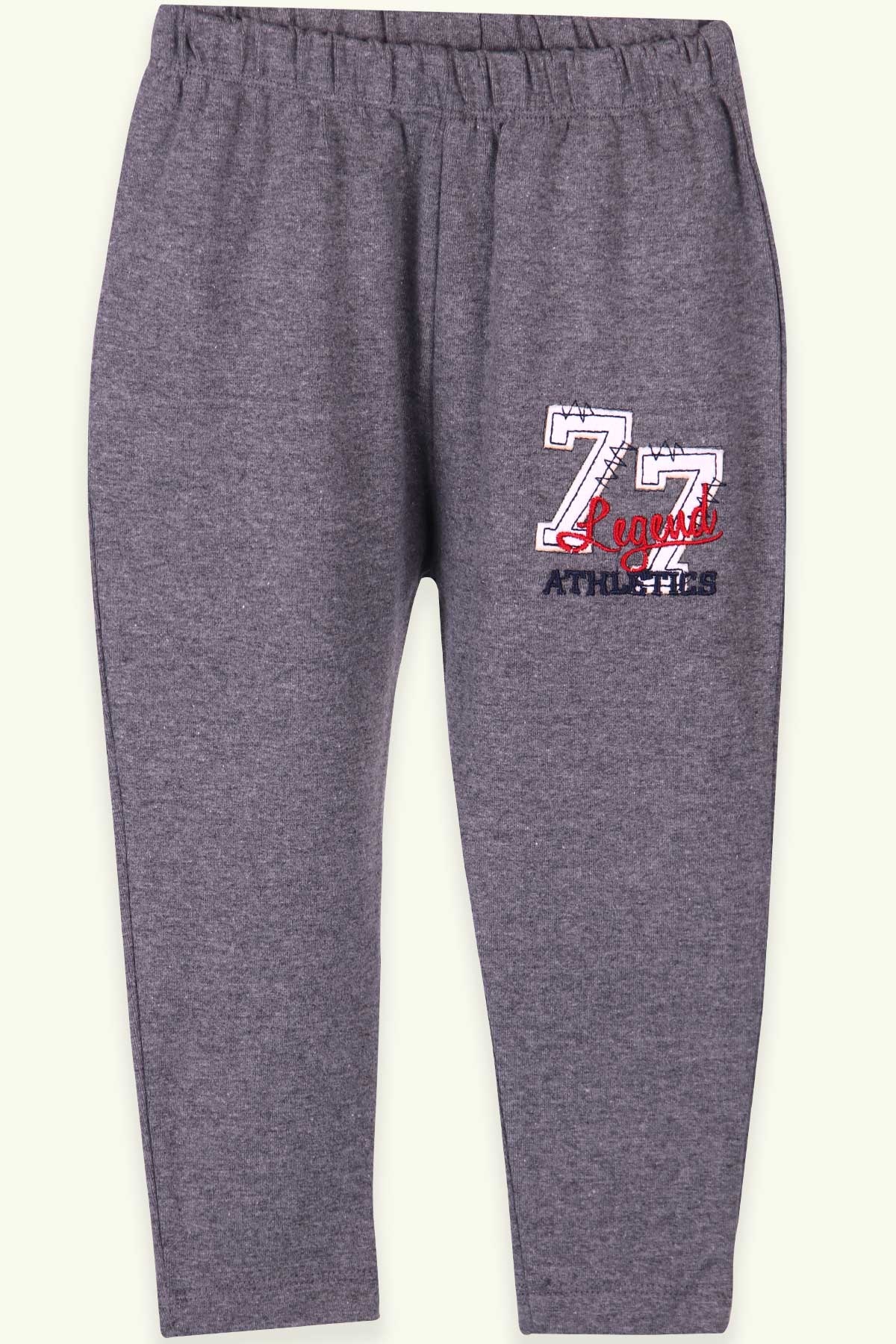 Breeze Erkek Bebek Eşofman Altı Basic Nakışlı Füme Melanj (2 Yaş-3 Yaş)