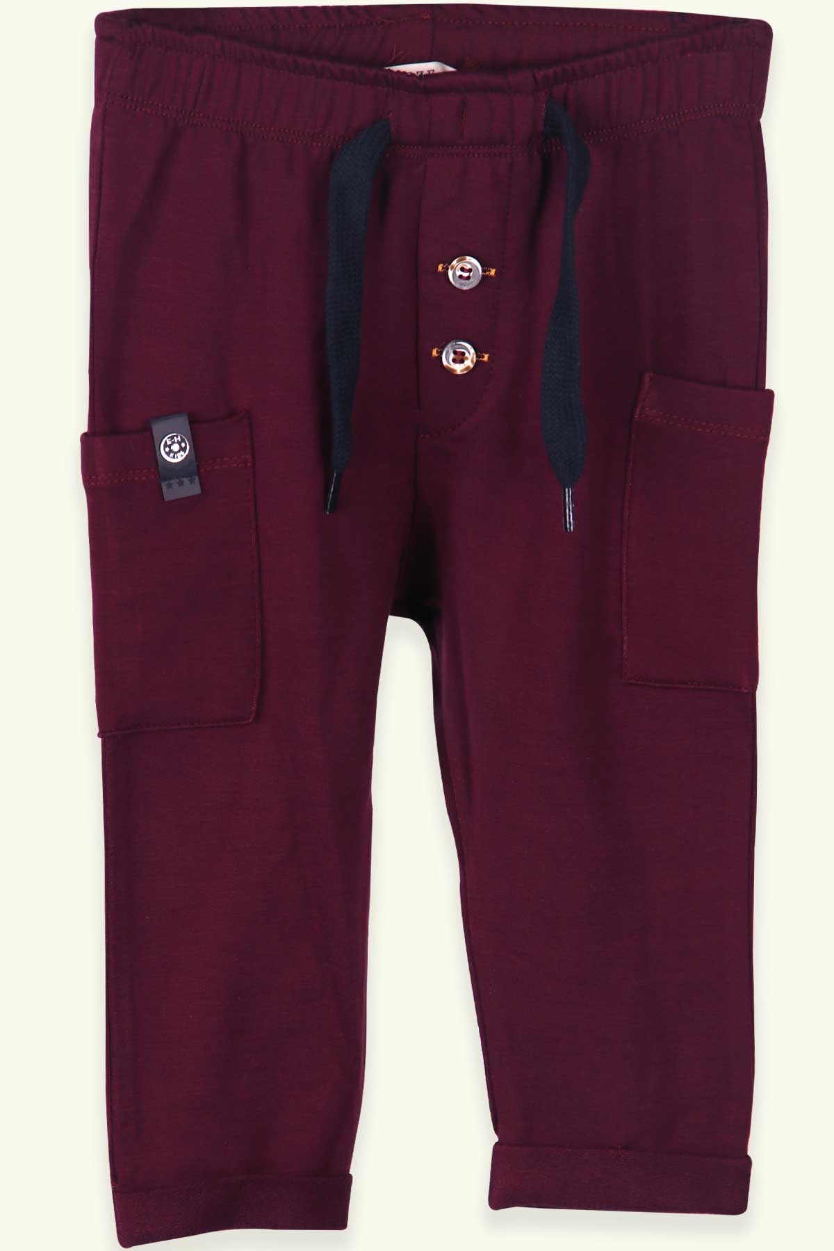 Breeze Erkek Bebek Eşofman Altı Basic Cepli Mürdüm (9 Ay-3 Yaş)