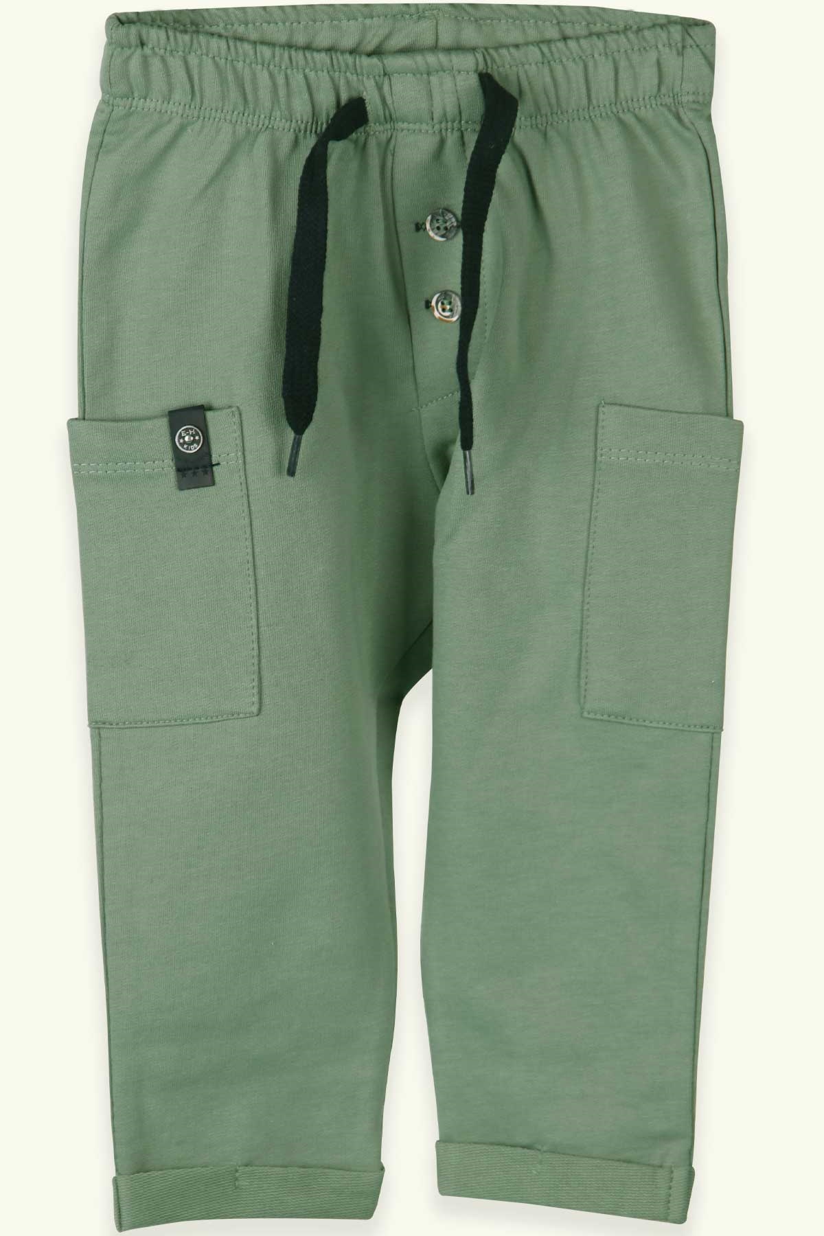 Breeze Erkek Bebek Eşofman Altı Basic Cepli Yeşil (9 Ay-3 Yaş)