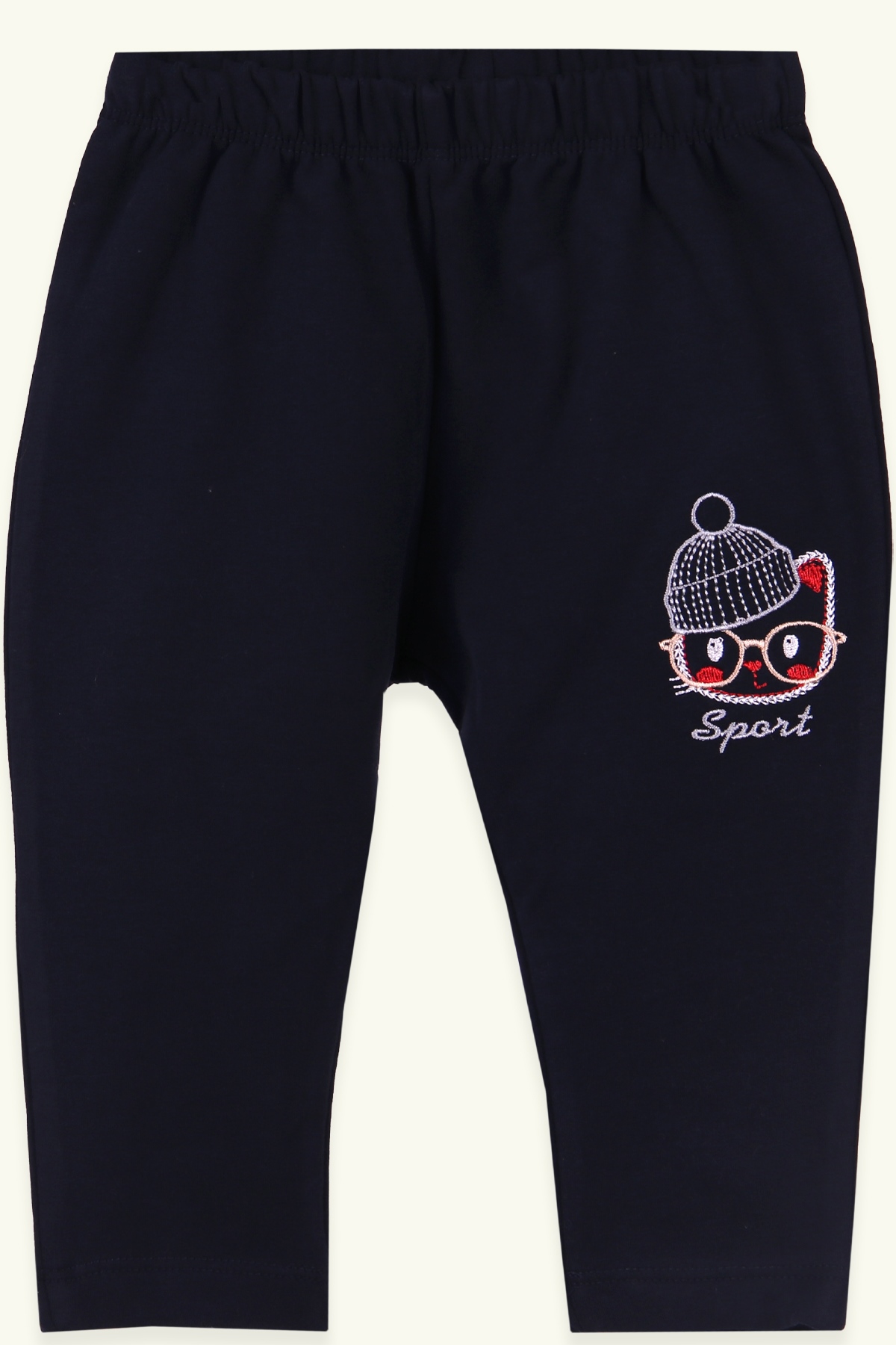 Breeze Erkek Bebek Eşofman Altı Basic Nakışlı Lacivert (9 Ay-3 Yaş)