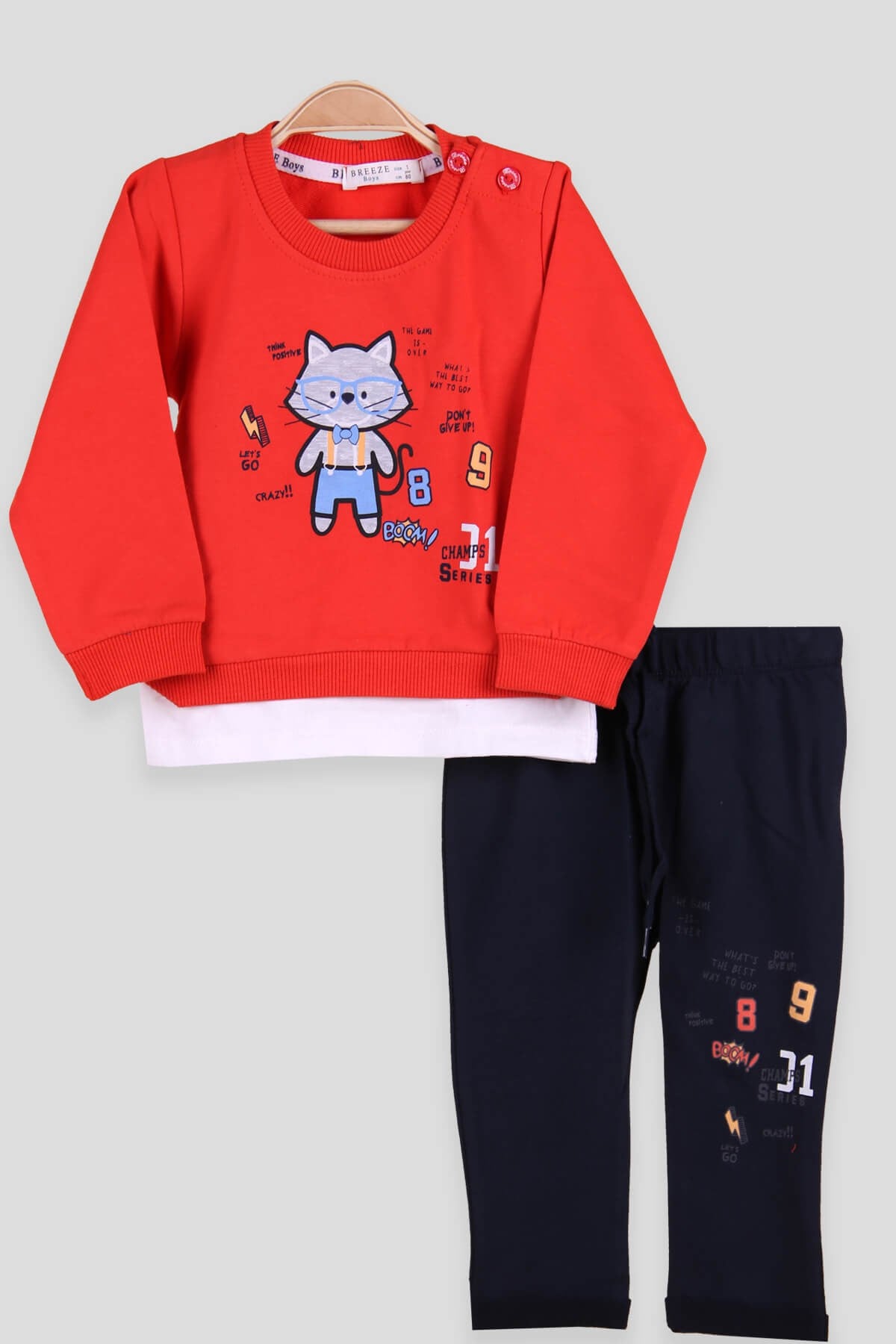 Breeze Erkek Bebek Eşofman Takım Tilkili Turuncu (6-24 Ay)