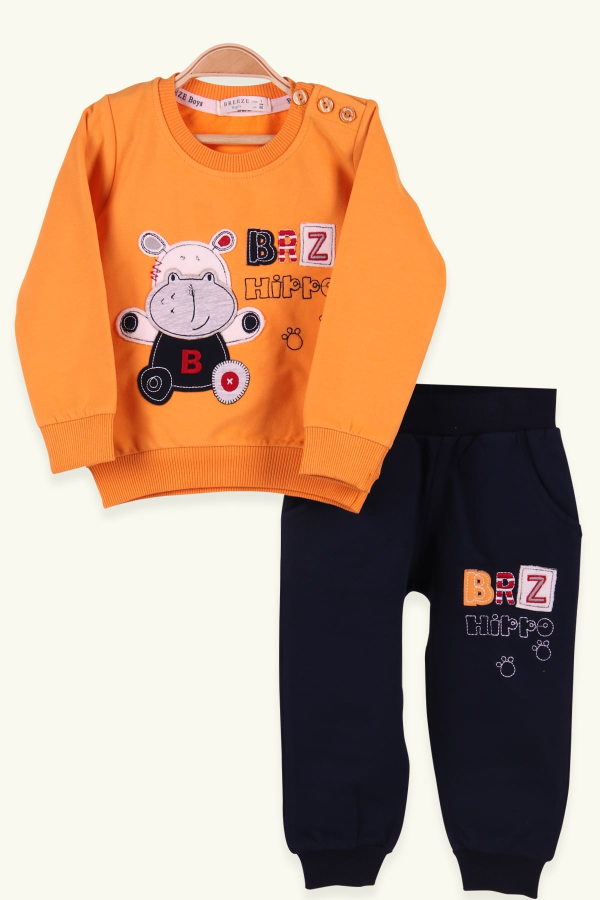 Breeze Erkek Bebek Eşofman Takımı Hippolu Sarı (6-24 Ay)