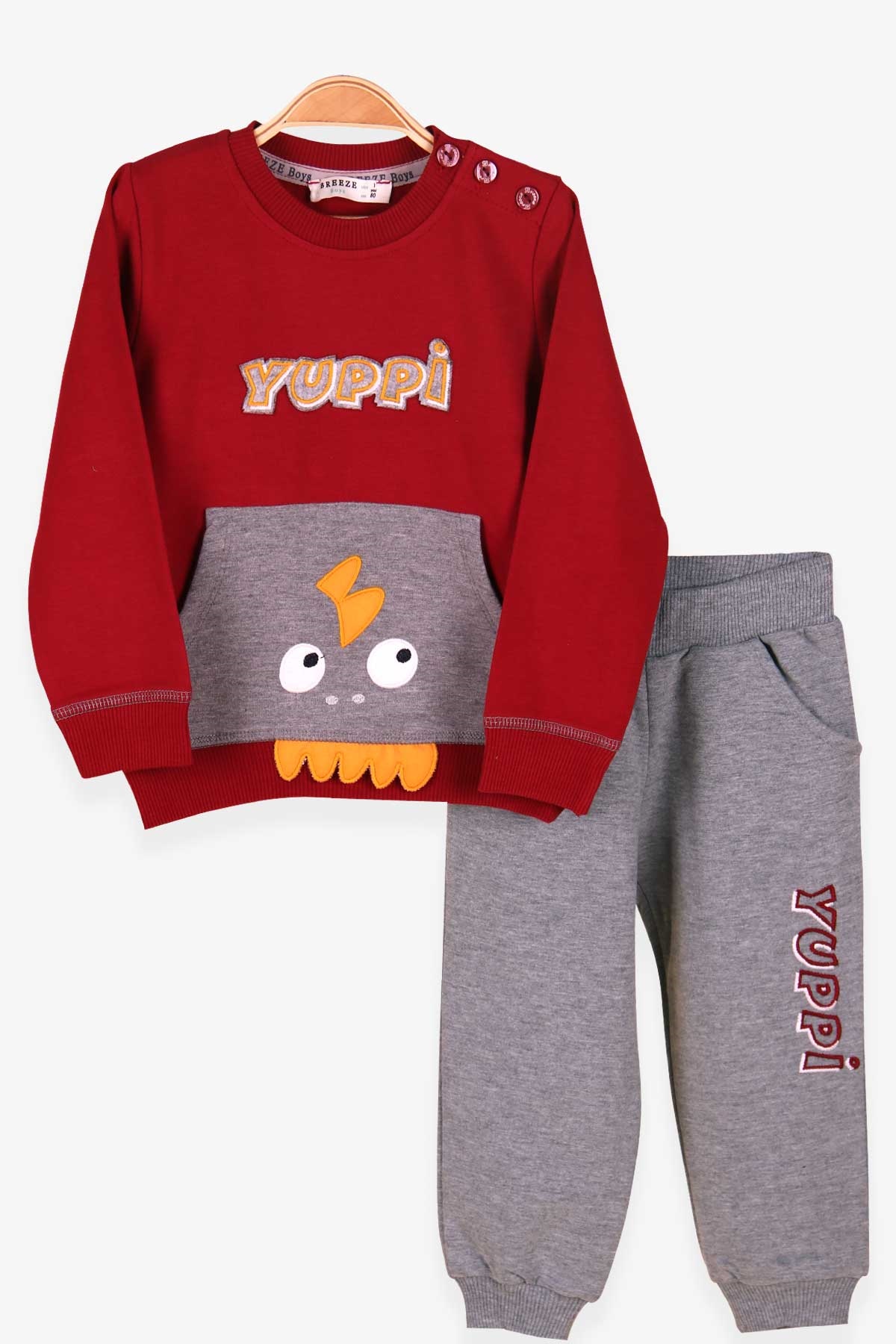 Breeze Erkek Bebek Eşofman Takımı Horozlu Bordo (9 Ay-3 Yaş)
