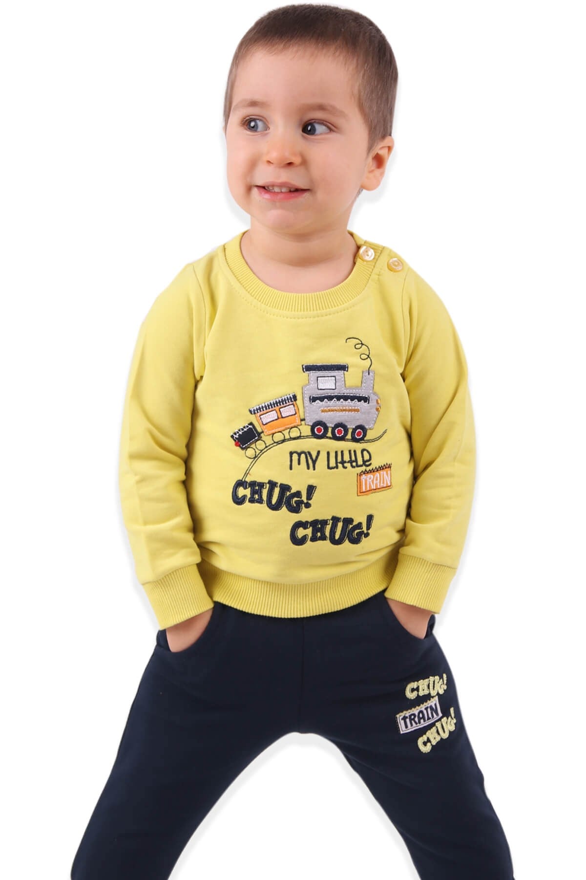 BREEZE Erkek Bebek Eşofman Takımı Trenli Yeşil-Lacivert (6-24 Ay)