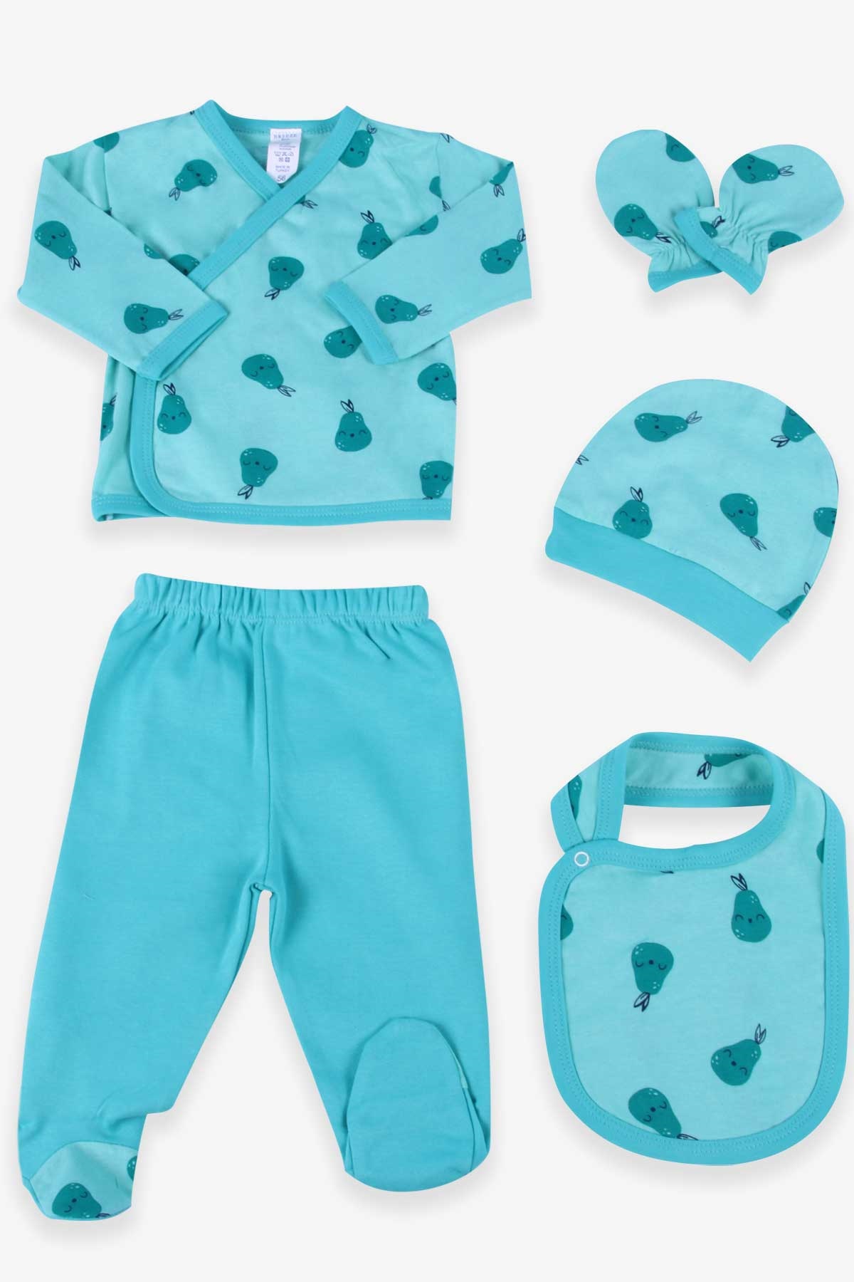 Breeze Erkek Bebek Hastane Çıkışı 5 li Armutlu Mint Yeşili (0-3 Ay)