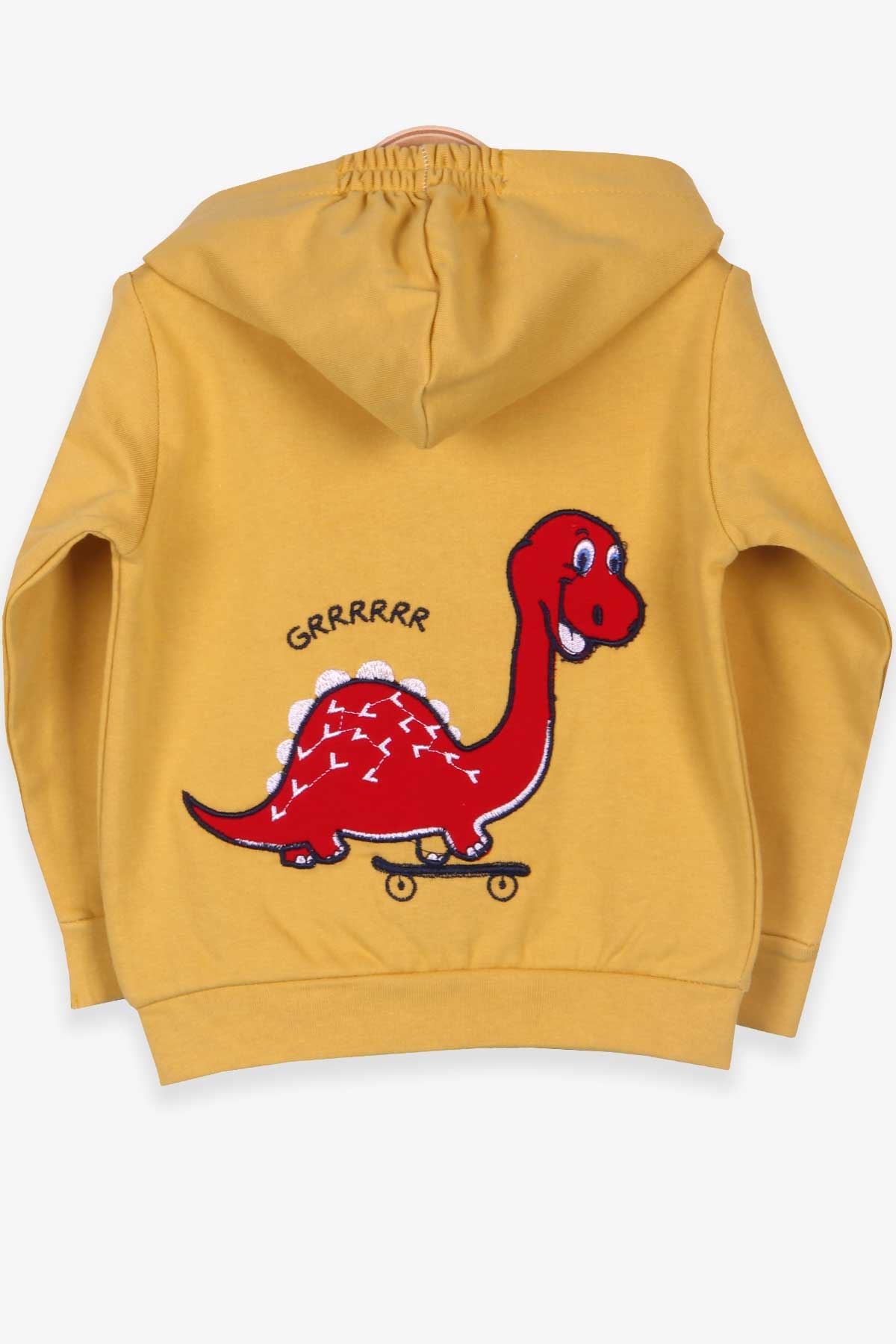 Breeze Erkek Bebek Hırka Dinozorlu Hardal Sarı (9 Ay-3 Yaş)