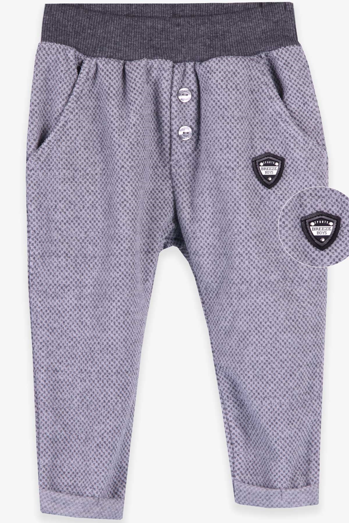 Breeze Erkek Bebek Kadife Eşofman Altı Açık Gri (6 Ay-2 Yaş)