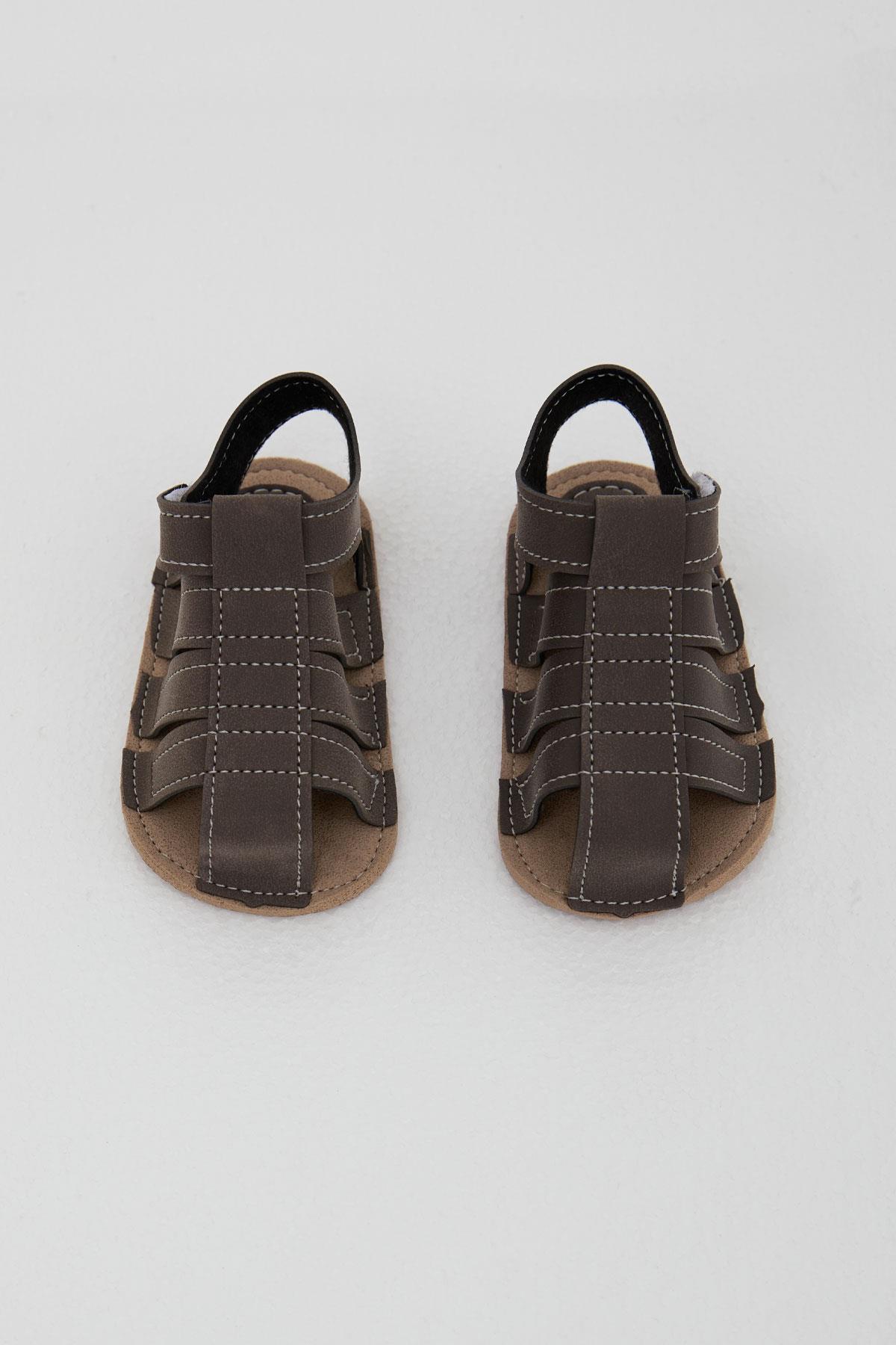 Breeze Erkek Bebek Nubuk Sandalet Cırtlı Kahverengi (18 Numara-19 Numara)