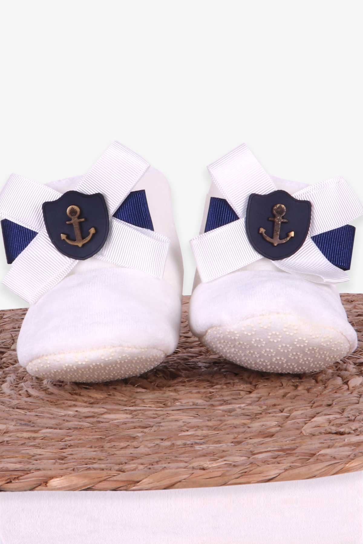 Breeze Erkek Bebek Panduf Fiyonklu Çapalı Ekru