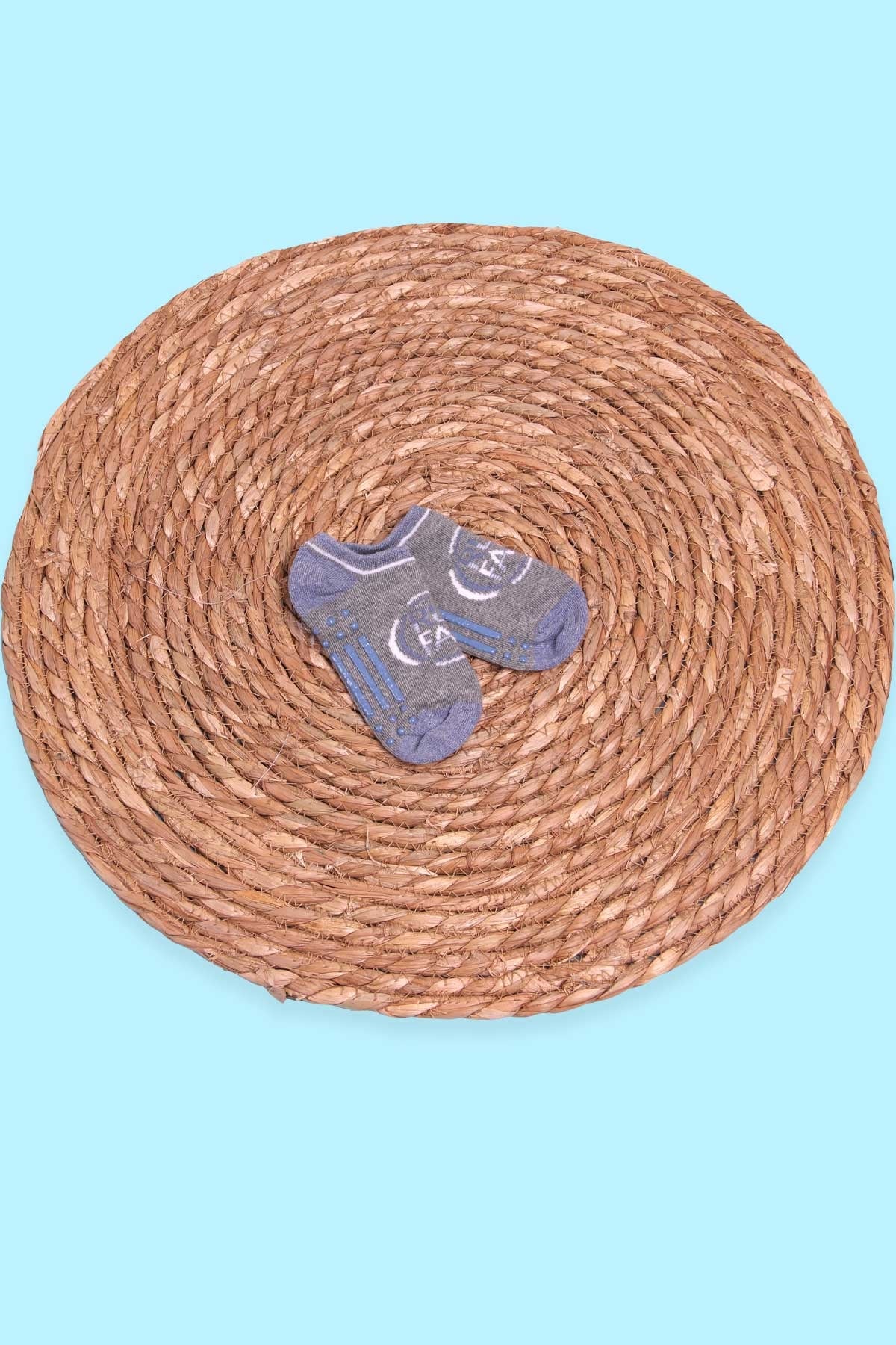 Breeze Erkek Bebek Patik Çorap Abs li Desenli Gri (3-6 Yaş)