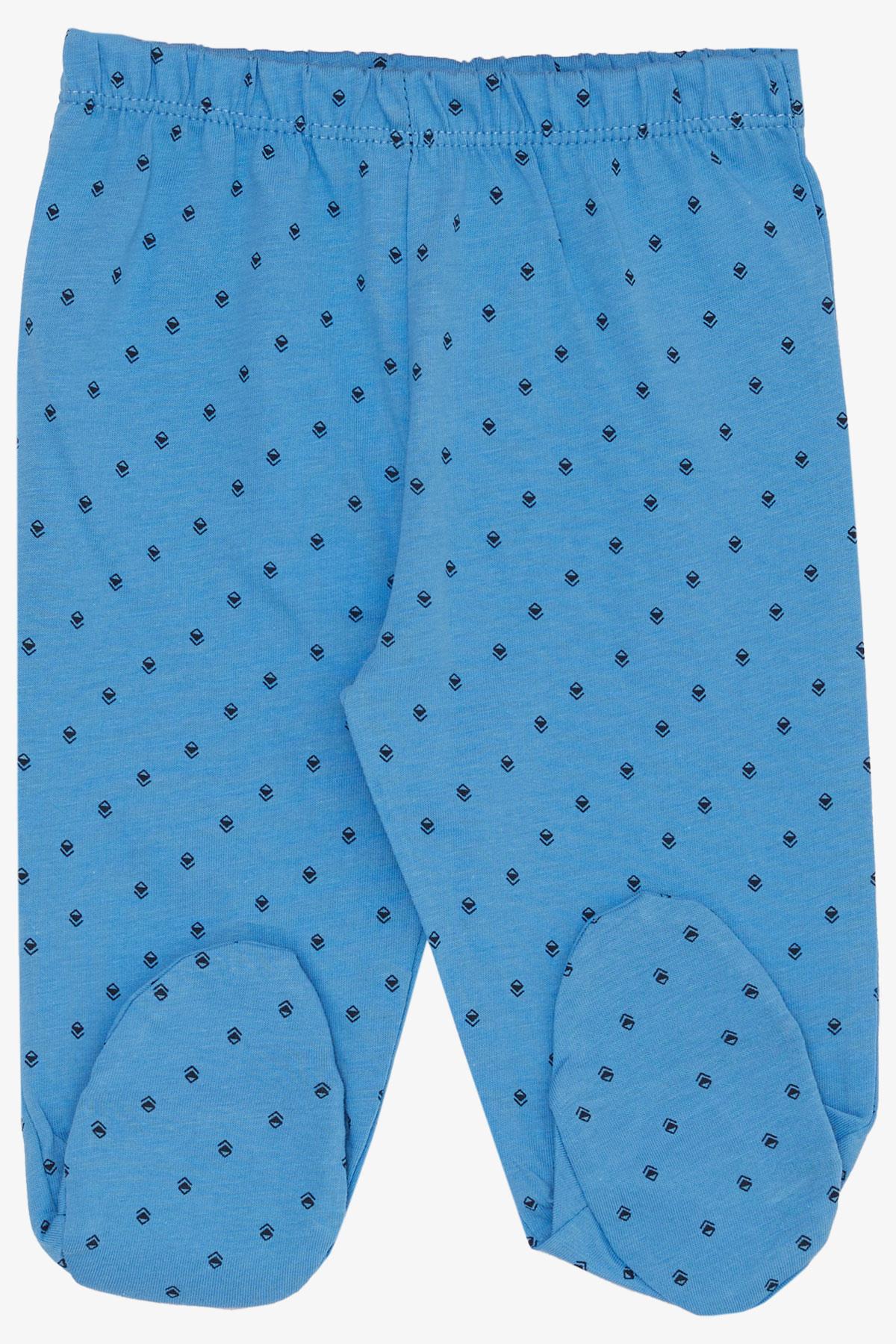 Breeze Erkek Bebek Patikli Alt Desenli Mavi (6 Ay)