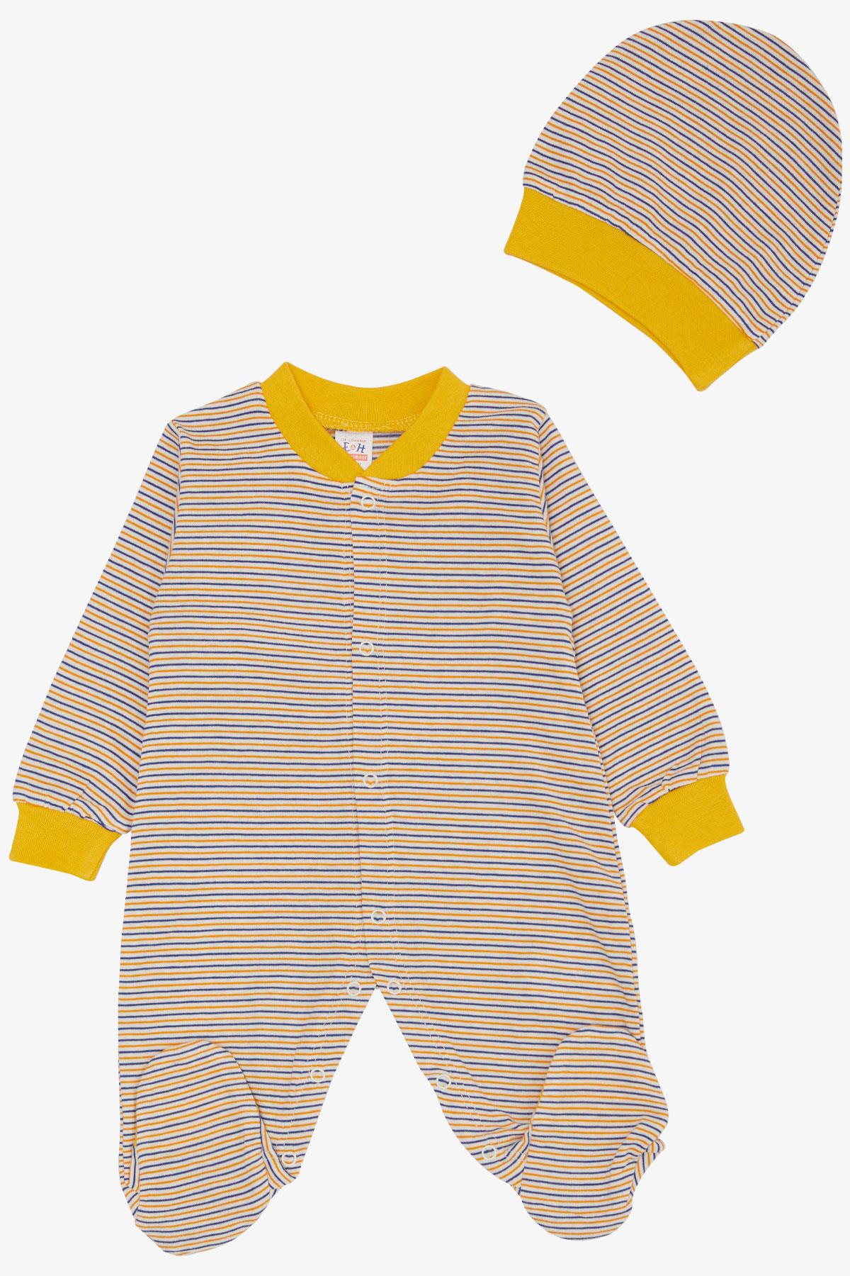 Breeze Erkek Bebek Patikli Tulum Çizgili Karışık Renk (0-6 Ay)