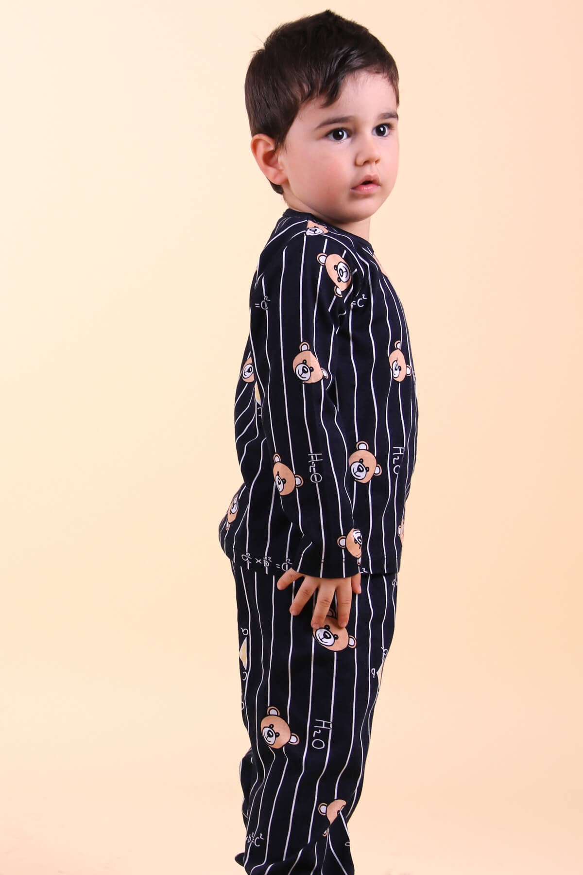 Erkek Bebek Pijama Takımı Ayıcıklı Lacivert 1-2 Yaş - Yumuşak Kumaş | Breeze
