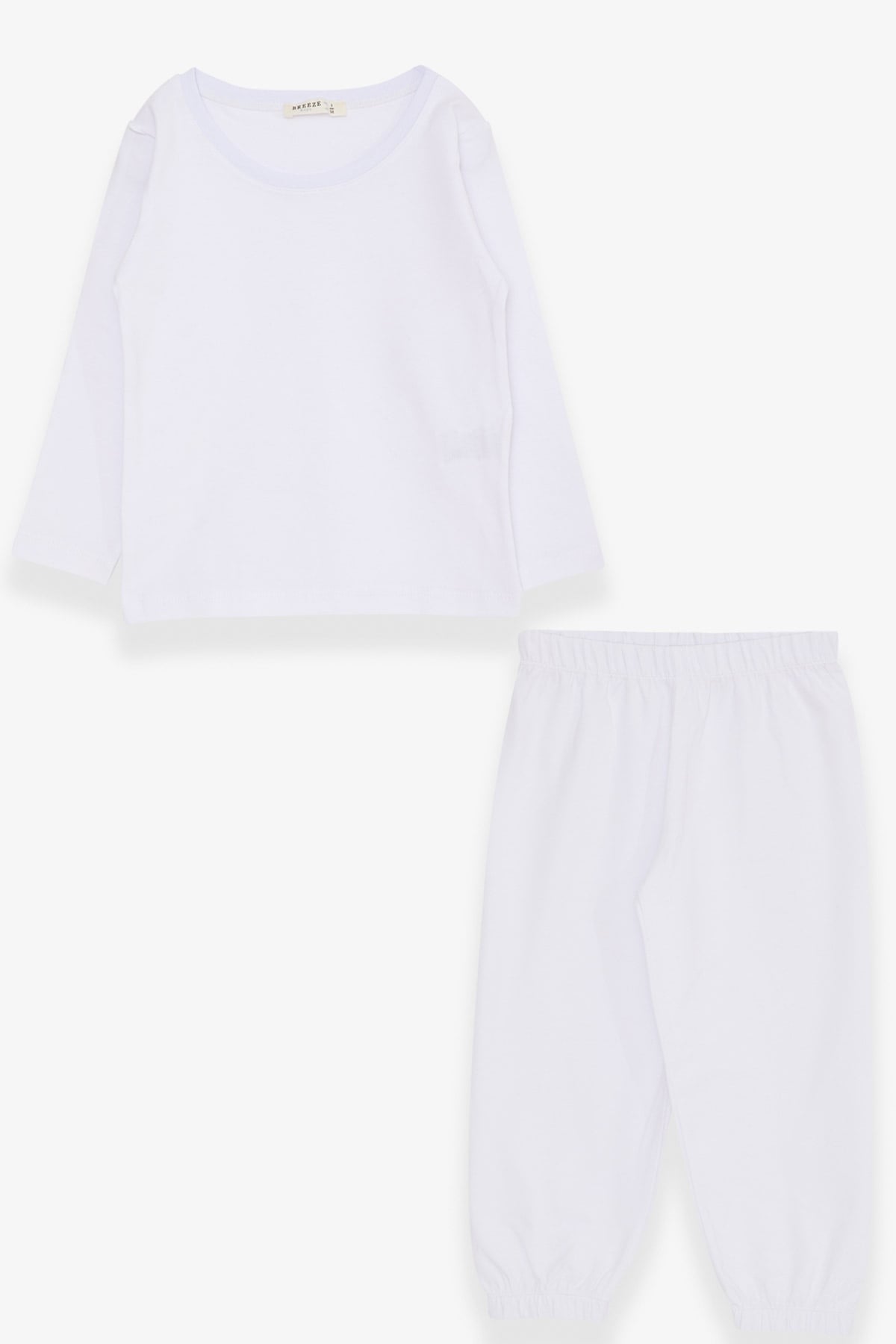 Breeze Erkek Bebek Pijama Takımı Basic Beyaz (9 Ay-3 Yaş)