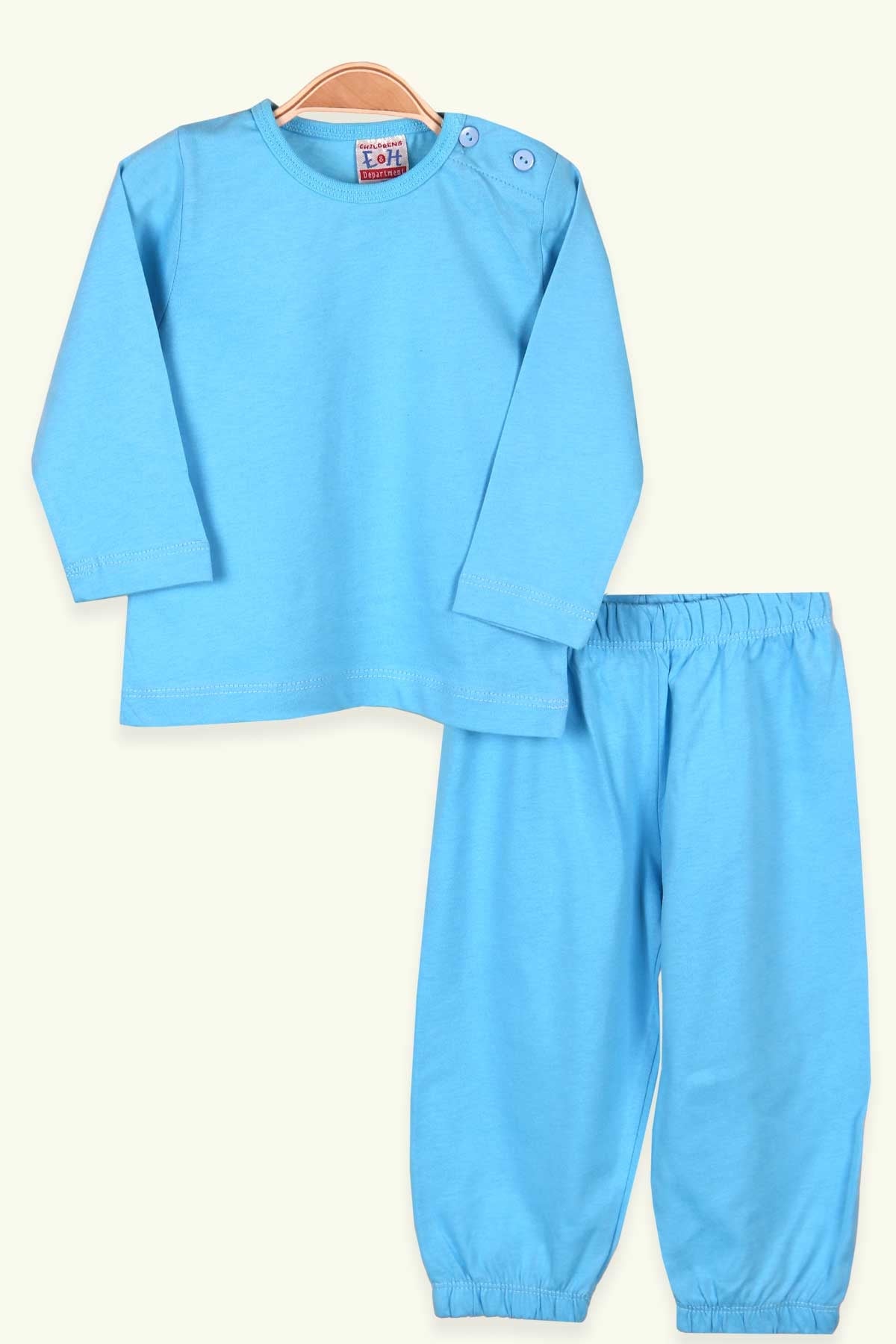 Breeze Erkek Bebek Pijama Takımı Basic Açık Mavi (9 Ay-3 Yaş)