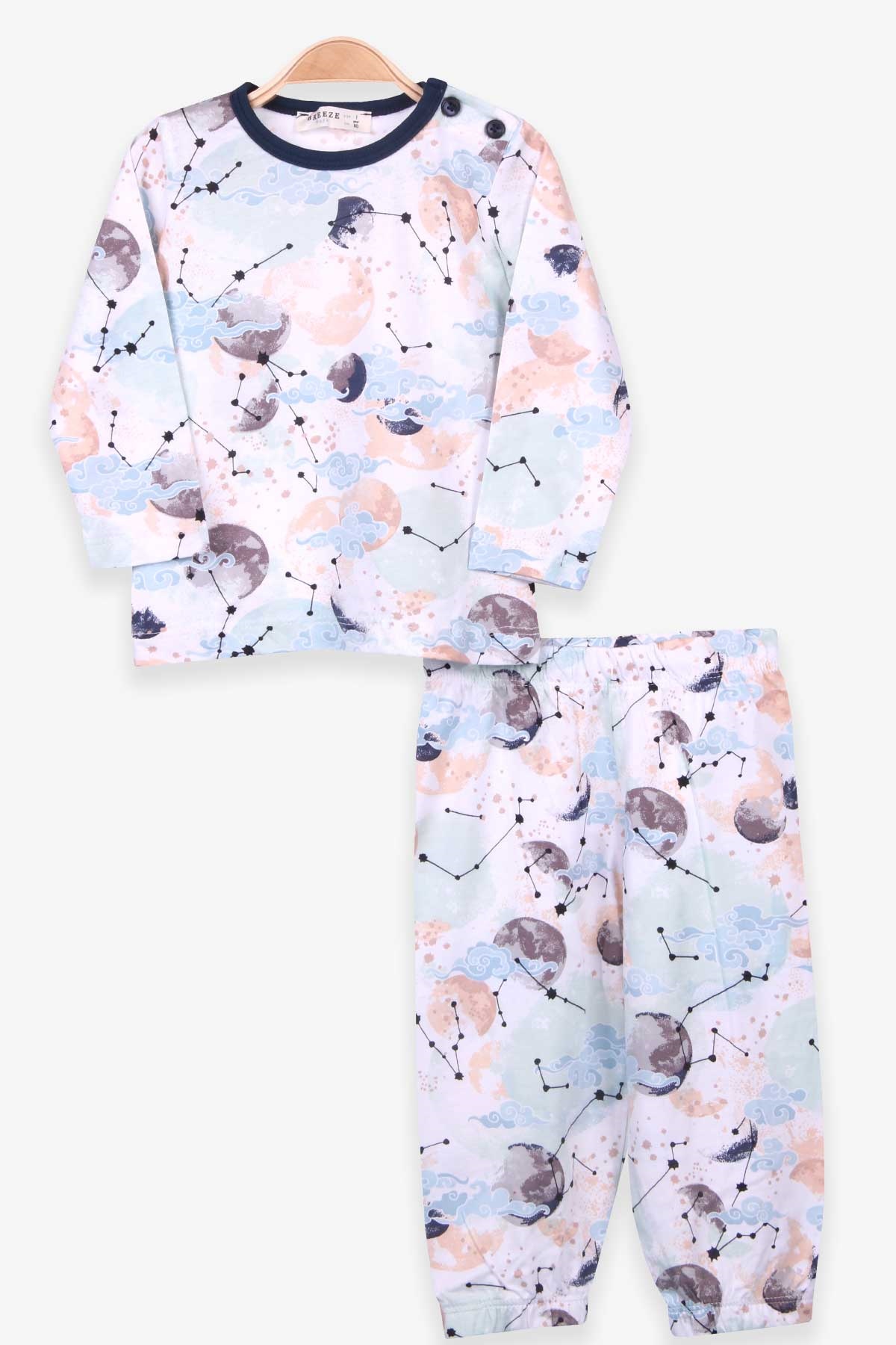 Breeze Erkek Bebek Pijama Takımı Gökyüzü Temalı Karışık Renk (9 Ay-3 Yaş)