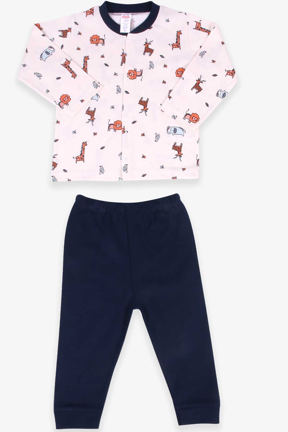 Breeze Erkek Bebek Pijama Takımı Hayvan Desenli Krem (4 Ay-1 Yaş)