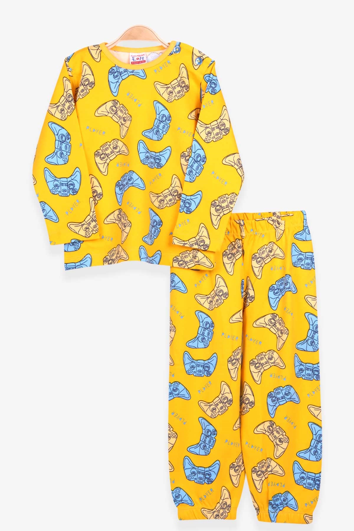 Breeze Erkek Bebek Pijama Takımı Oyun Konsolu Baskılı Sarı (9 Ay-3 Yaş)