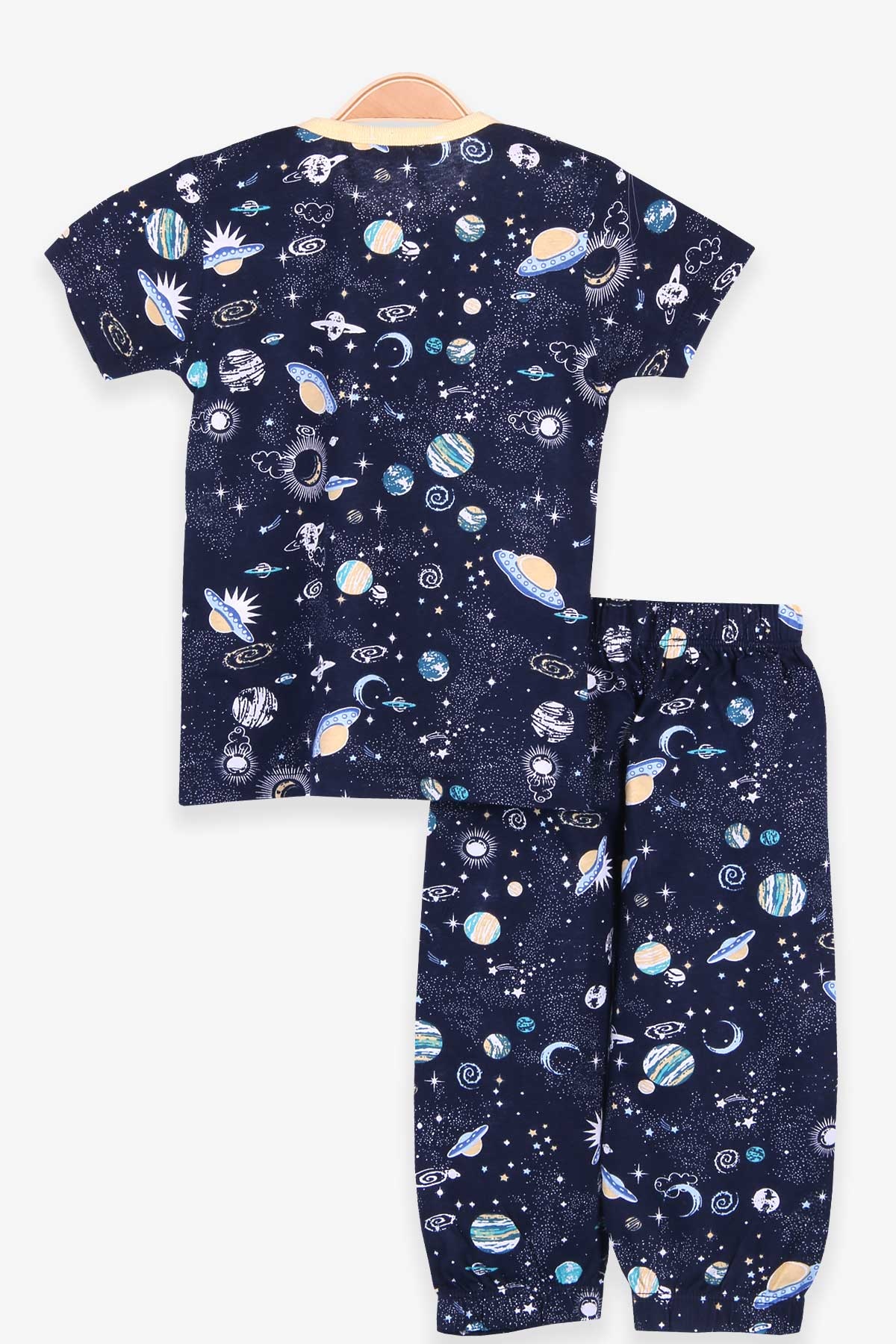 Erkek Bebek Pijama Takımı Uzay Temalı Lacivert 9 Ay - Yumuşak Kumaş | Breeze