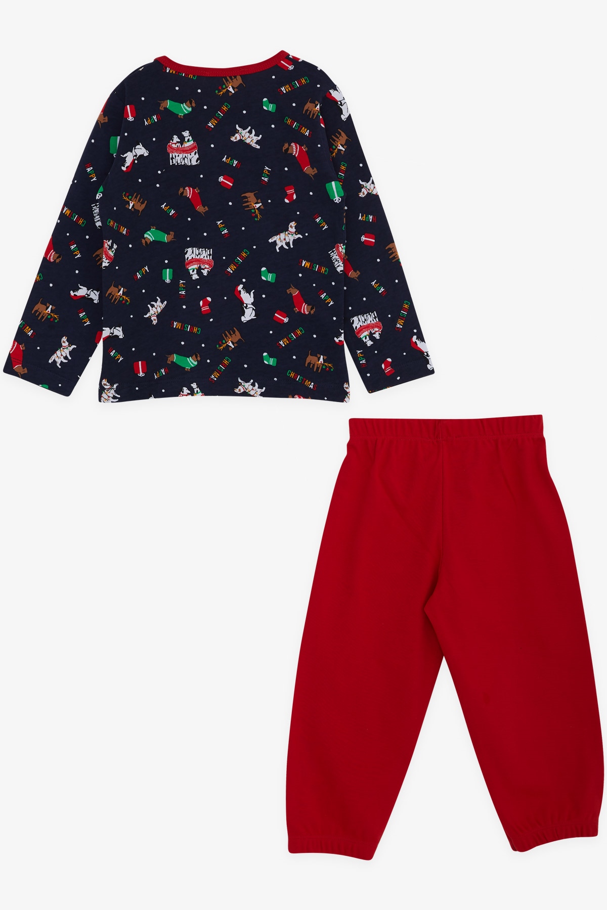 Erkek Bebek Pijama Takımı Yılbaşı Temalı Lacivert 9 Ay-3 Yaş - Yumuşak  Kumaşlı Çocuk Pijamaları | Breeze