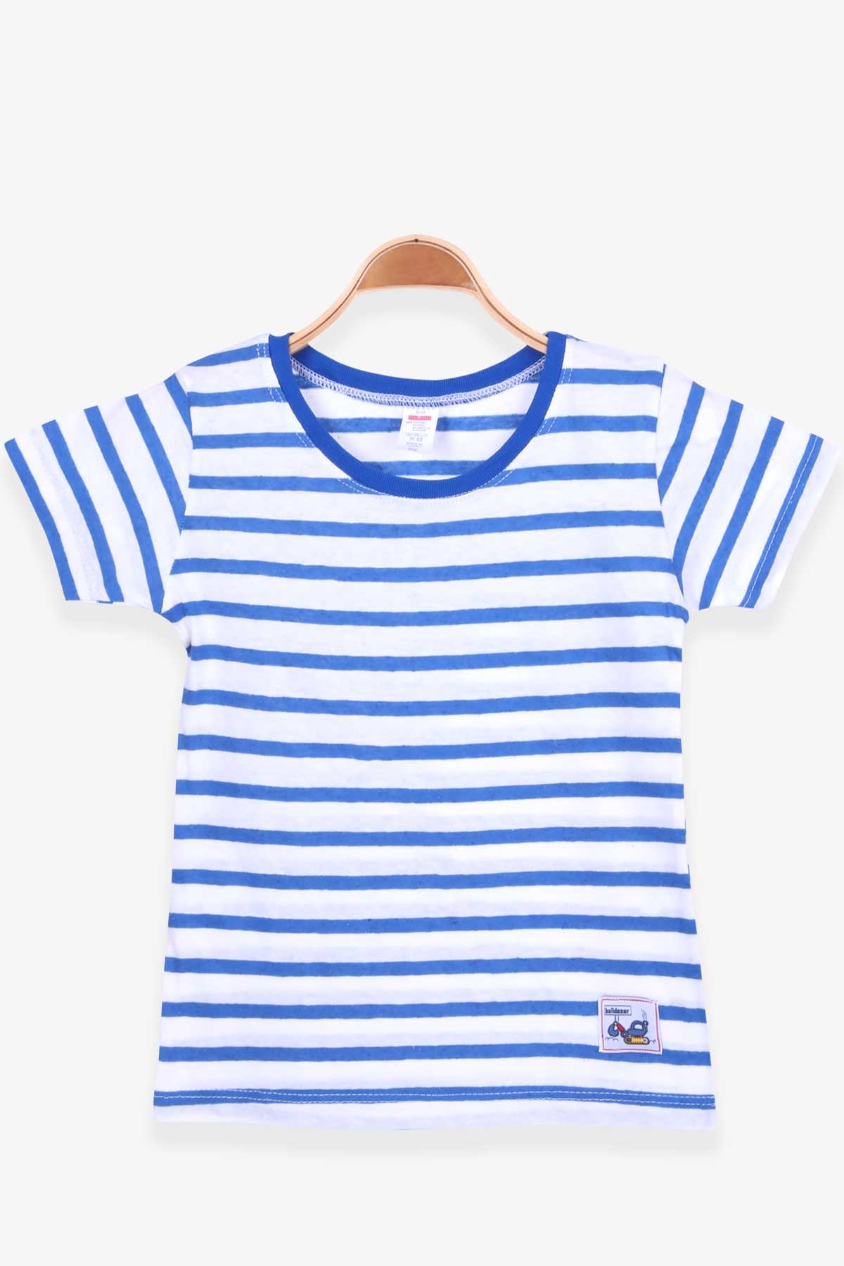 Erkek Bebek Tişört Çizgili Saks Mavisi 9 Ay - Yazlık Bebek Tişörtleri |  Breeze