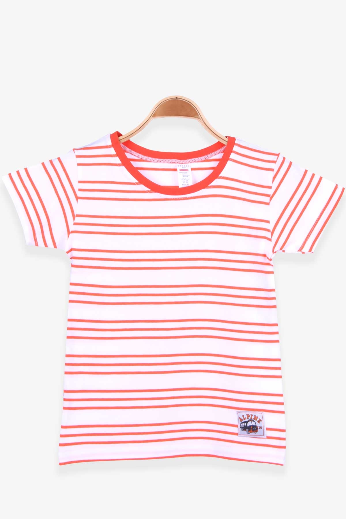 Breeze Erkek Bebek Tişört Çizgili Turuncu (9 Ay-3 Yaş)