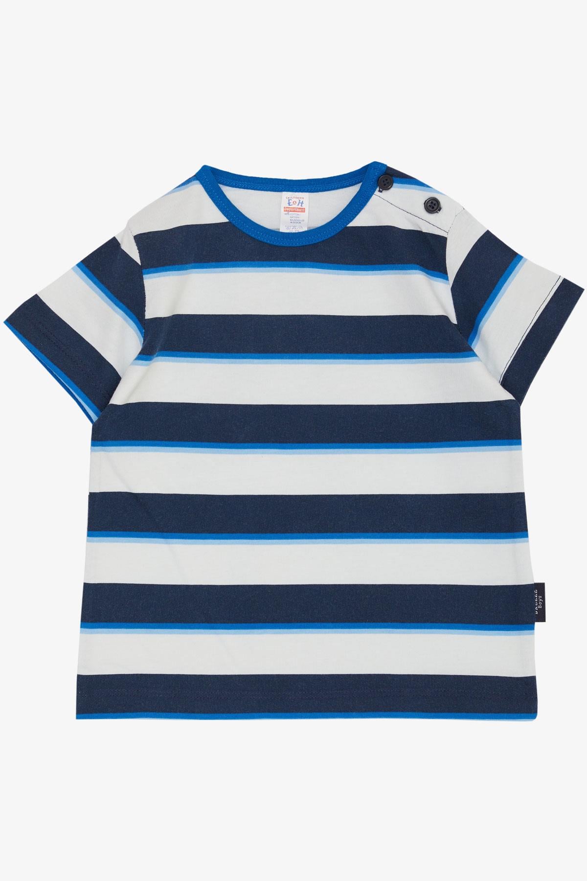 Breeze Erkek Bebek Tişört Patlı Çizgili Karışık Renk (9 Ay-3 Yaş)