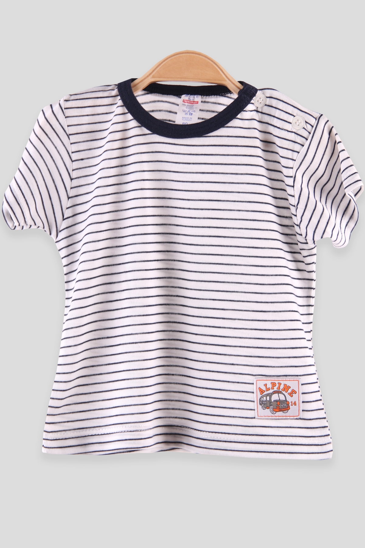 Breeze Erkek Bebek Tişört Patlı Çizgili Lacivert (1-4 Yaş)