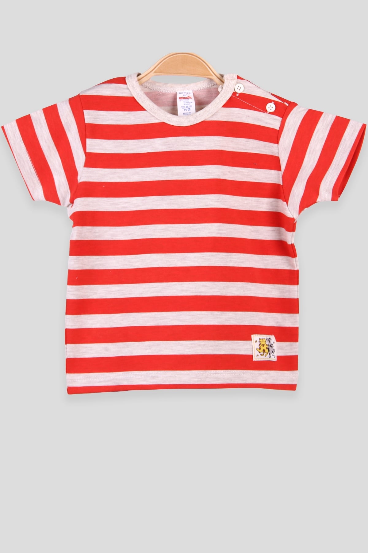 Breeze Erkek Bebek Tişört Patlı Çizgili  Turuncu (1-4 Yaş)