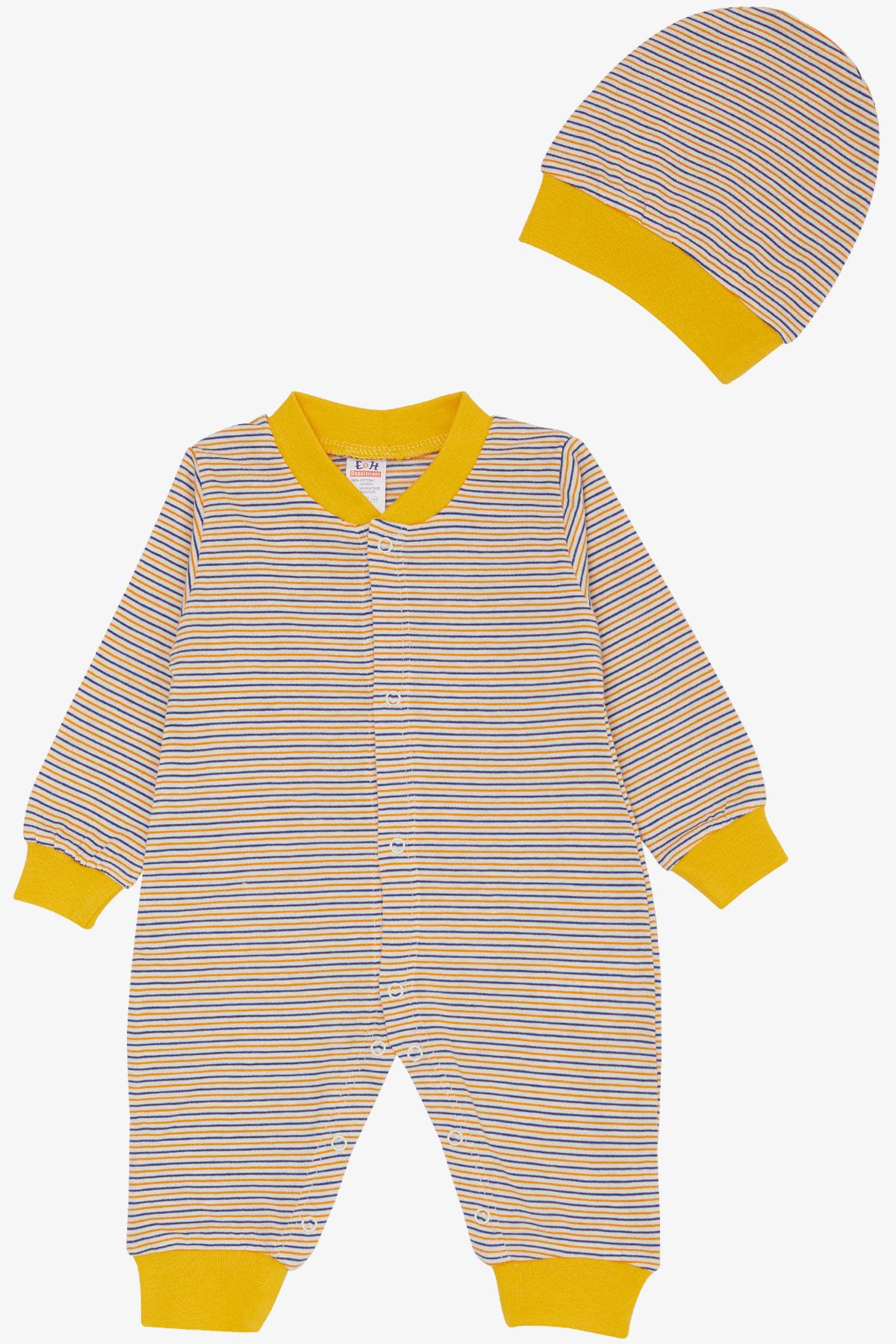 Breeze Erkek Bebek Tulum Çizgili Karışık Renk (0-6 Ay)