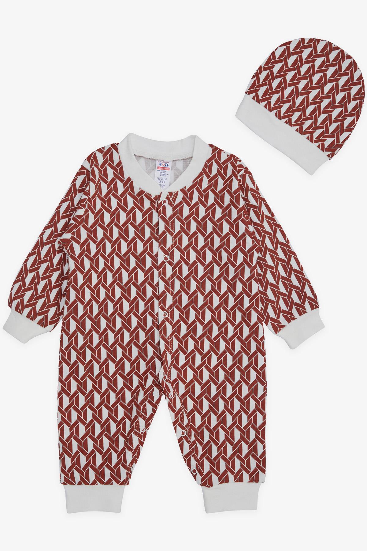 Breeze Erkek Bebek Tulum Desenli Tarçın (0-3 Ay)