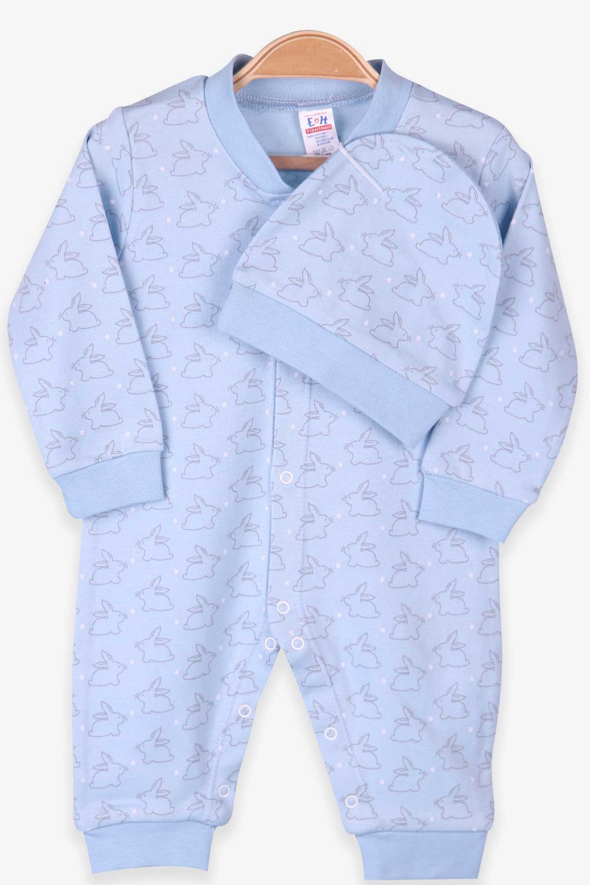 Breeze Erkek Bebek Tulum Şapkalı Set Bebe Mavisi (0-3 Ay-4 Ay)