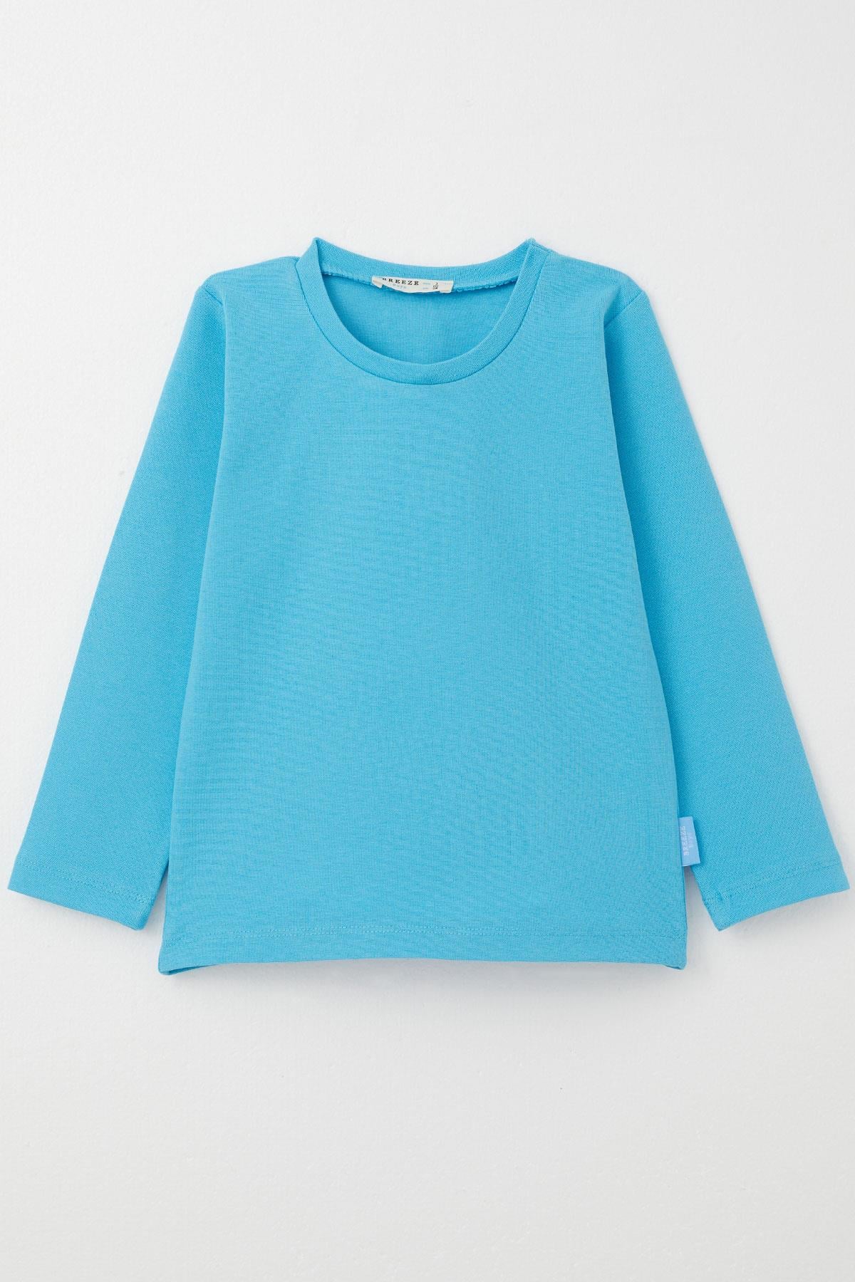 Breeze Erkek Bebek Uzun Kollu Tişört Basic Mavi (9 Ay-3 Yaş)