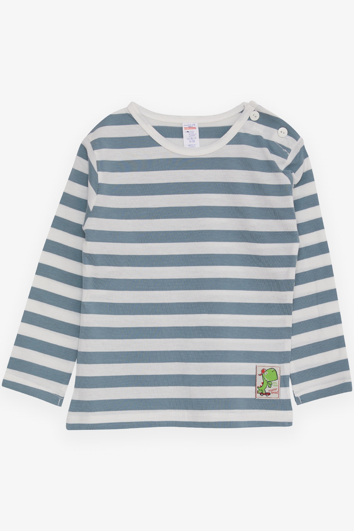 Breeze Erkek Bebek Uzun Kollu Tişört Çizgili Gri (9 Ay-3 Yaş)