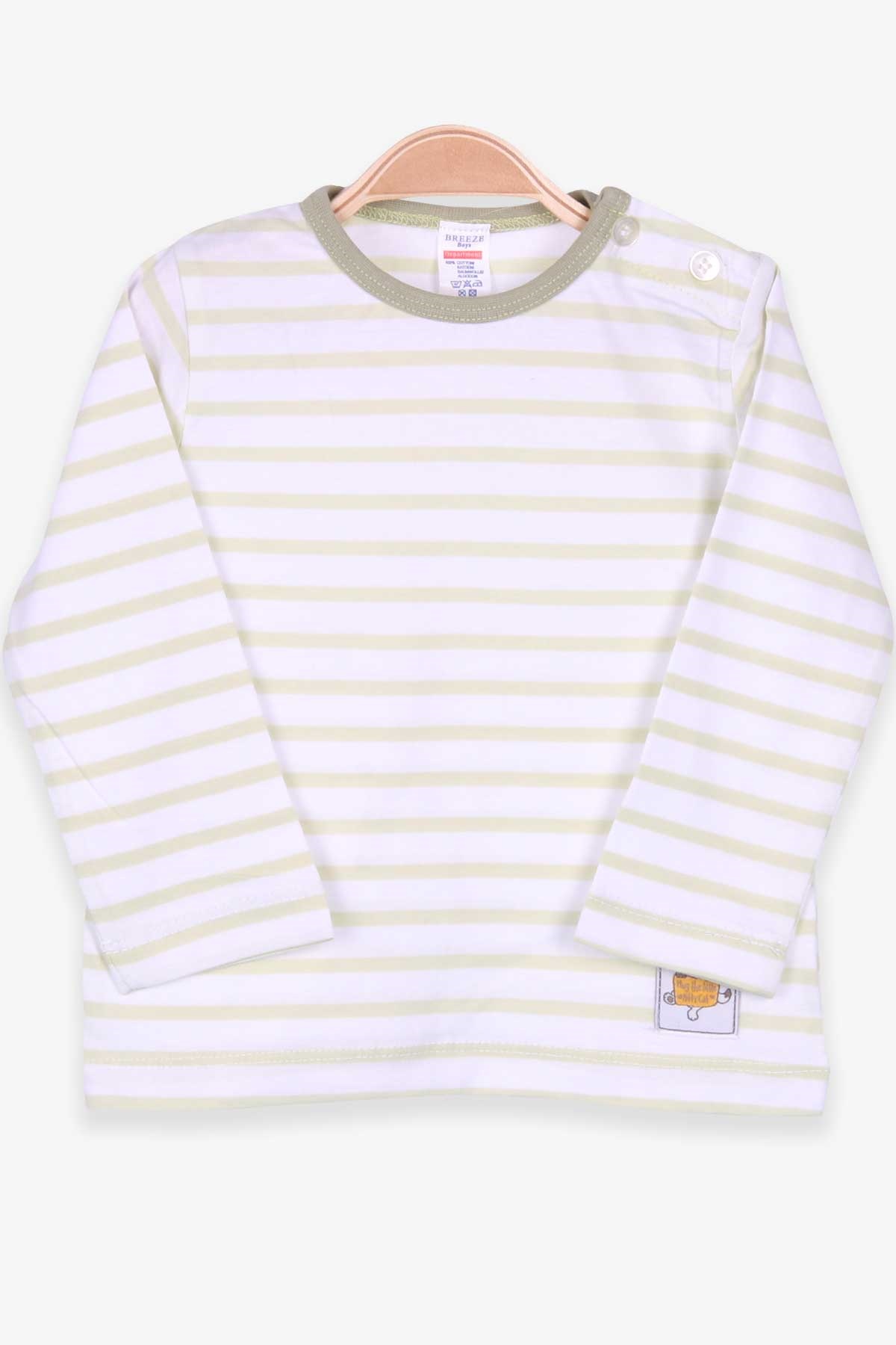Breeze Erkek Bebek Uzun Kollu Tişört Patlı Çizgili Fıstık Yeşili (9 Ay-3 Yaş)