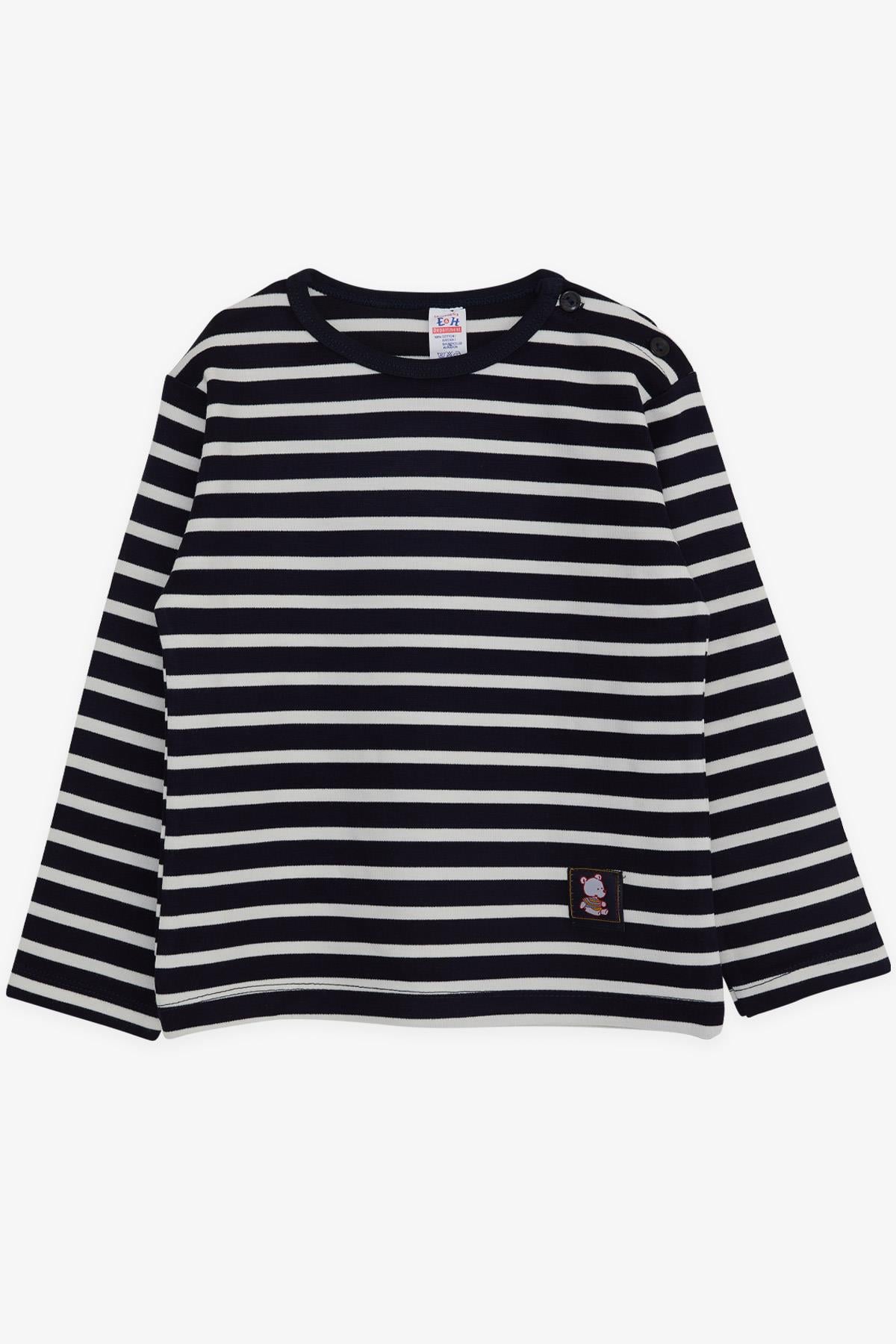 Breeze Erkek Bebek Uzun Kollu Tişört Patlı Bebek Ayıcık Baskılı Lacivert (9 Ay-3 Yaş)