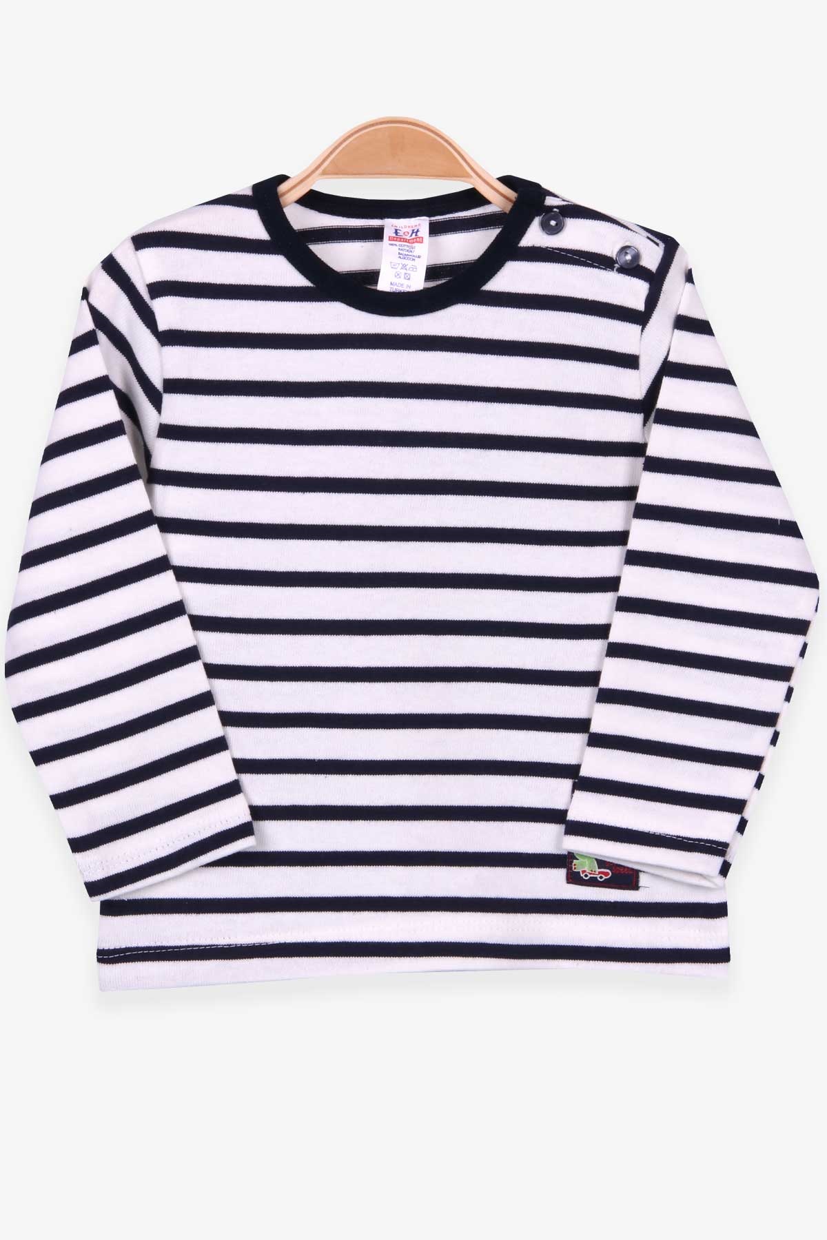 Breeze Erkek Bebek Uzun Kollu Tişört Patlı Çizgili Ekru (9 Ay-3 Yaş)