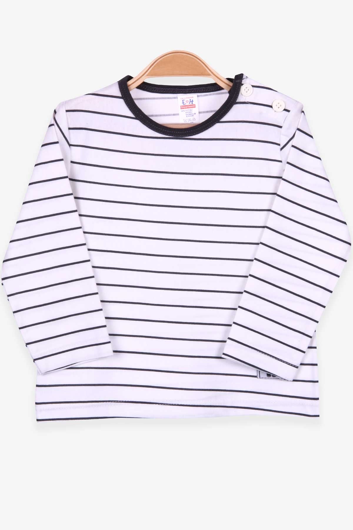 Breeze Erkek Bebek Uzun Kollu Tişört Patlı Çizgili Ekru (9 Ay-3 Yaş)