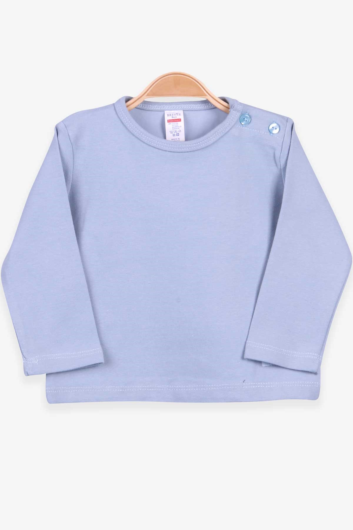 Breeze Erkek Bebek Uzun Kollu Tişört Patlı Bebe Mavisi (9 Ay-3 Yaş)