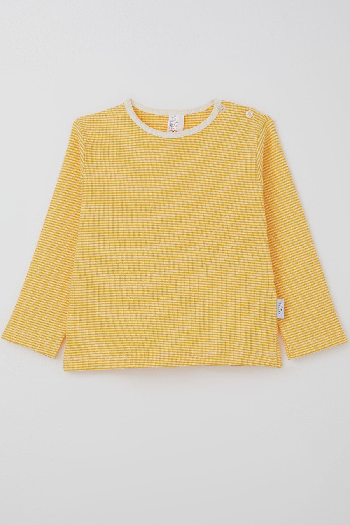 Breeze Erkek Bebek Uzun Kollu Tişört Patlı Sarı (9 Ay-3 Yaş)