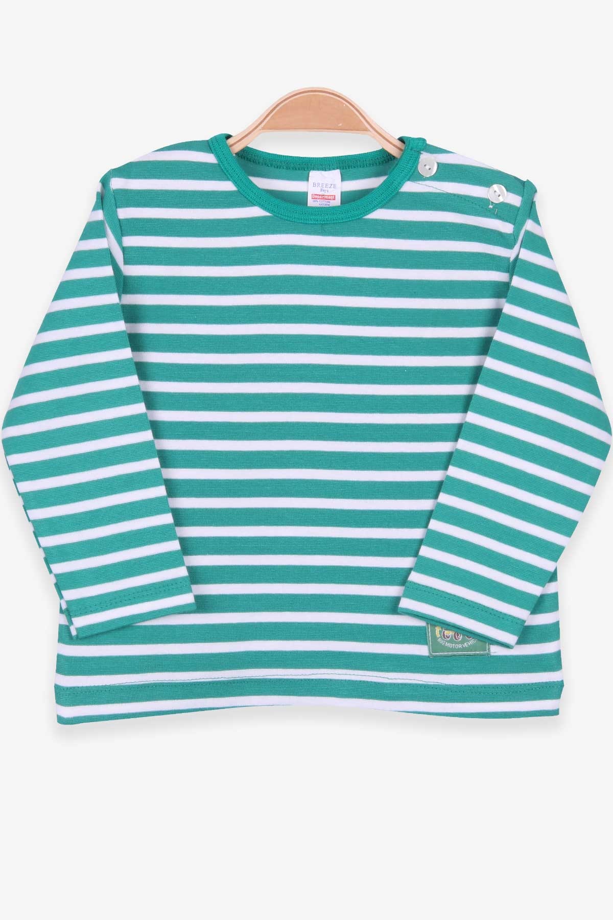 Breeze Erkek Bebek Uzun Kollu Tişört Patlı Çizgili Yeşil (9 Ay-3 Yaş)