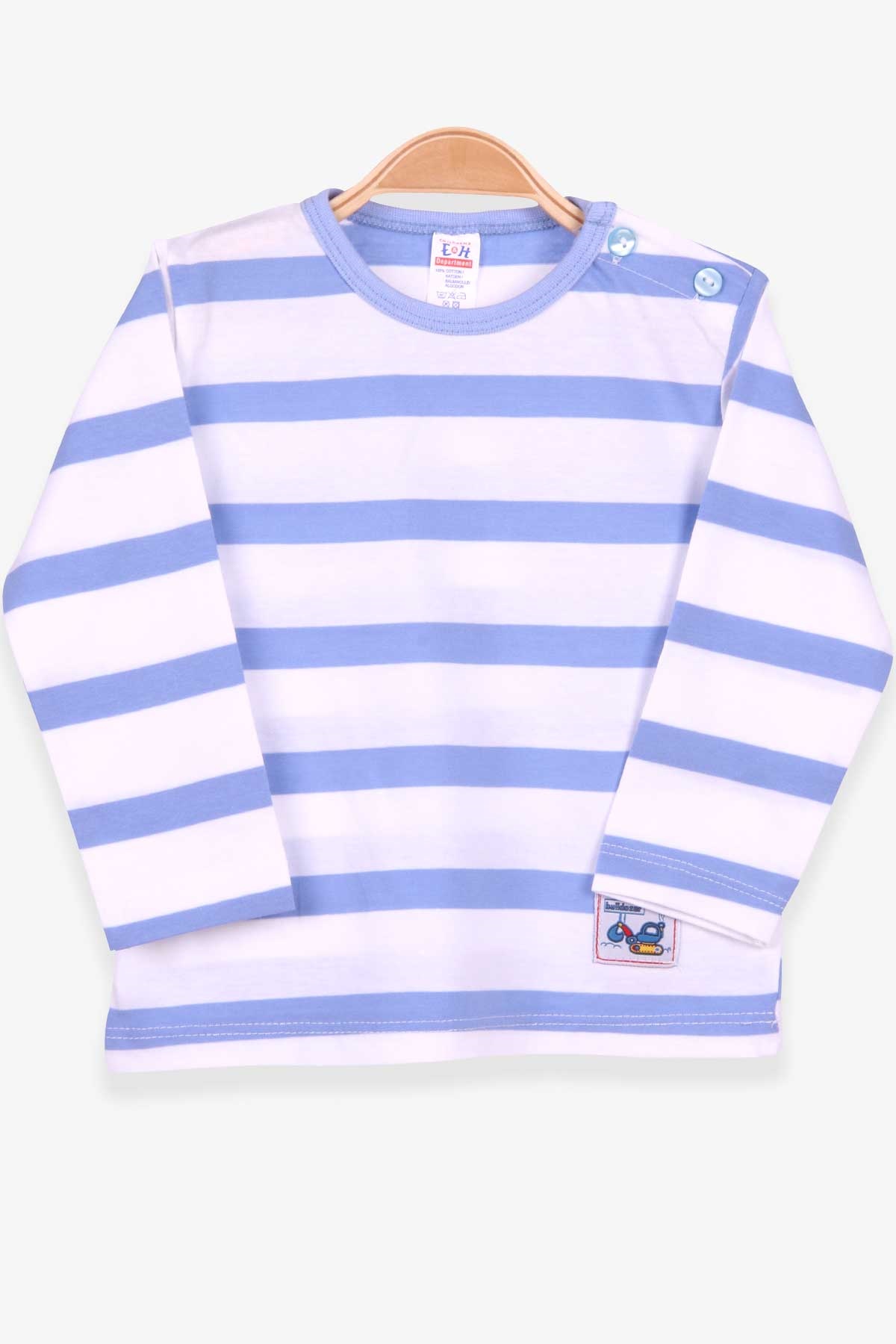 Breeze Erkek Bebek Uzun Kollu Tişört Patlı Çizgili Beyaz (9 Ay-3 Yaş)
