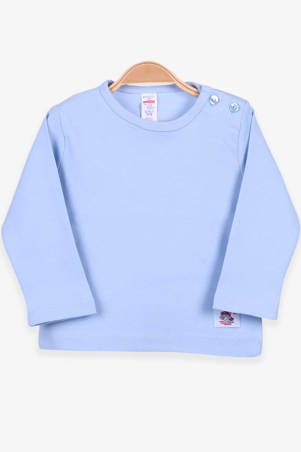 Breeze Erkek Bebek Uzun Kollu Tişört Patlı Bebe Mavisi (9 Ay-3 Yaş)