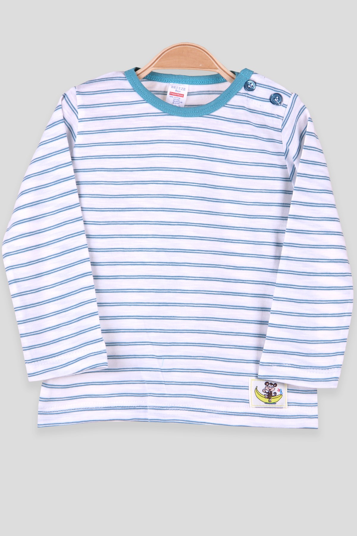 Breeze Erkek Bebek Uzun Kollu Tişört Patlı Yeşil (9 Ay-3 Yaş)