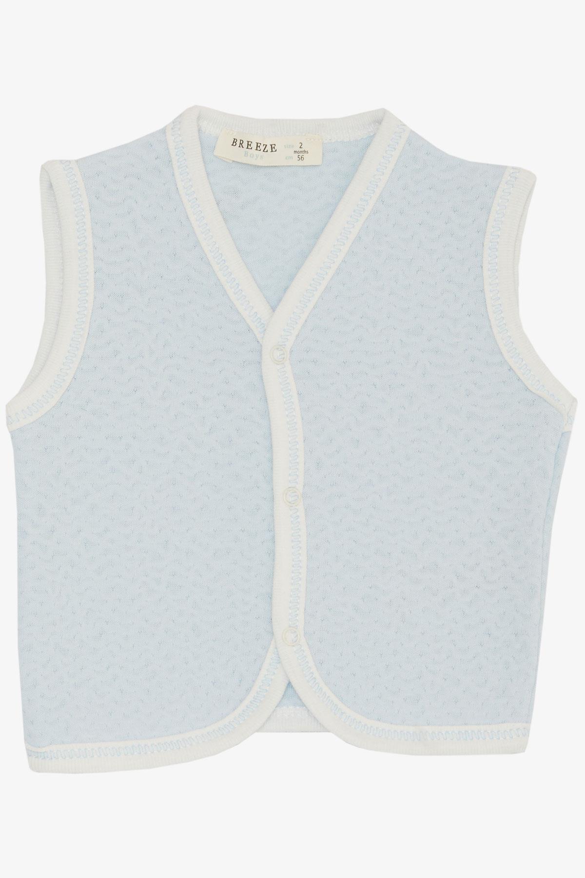 Breeze Erkek Bebek Yelek Çıtçıtlı Açık Mavi (0-9 Ay)