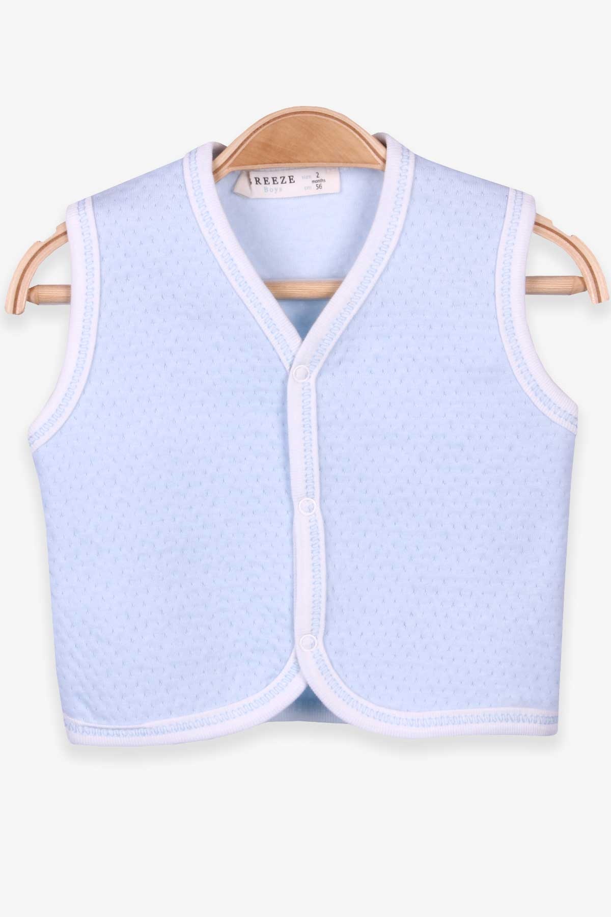 Breeze Erkek Bebek Yelek Çıtçıtlı Bebe Mavisi (0-3-9 Ay)